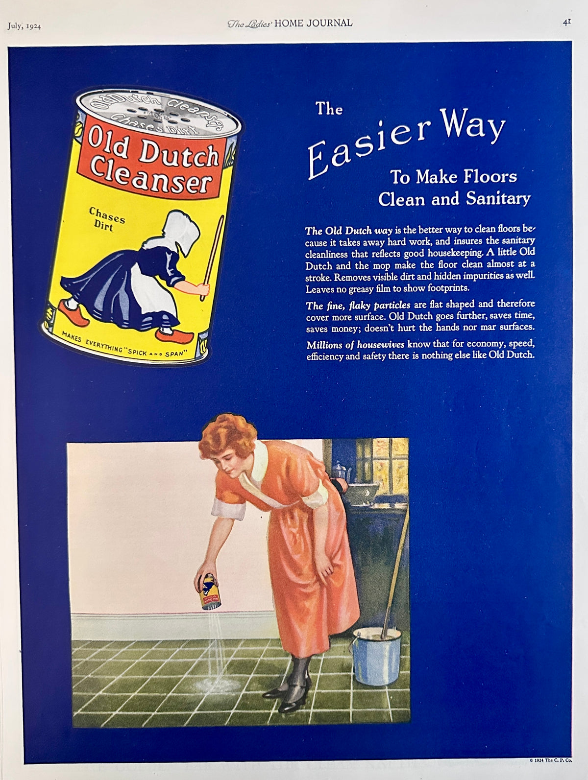 1924 Old Dutch Cleanser - The Easier Way Ad # 2256