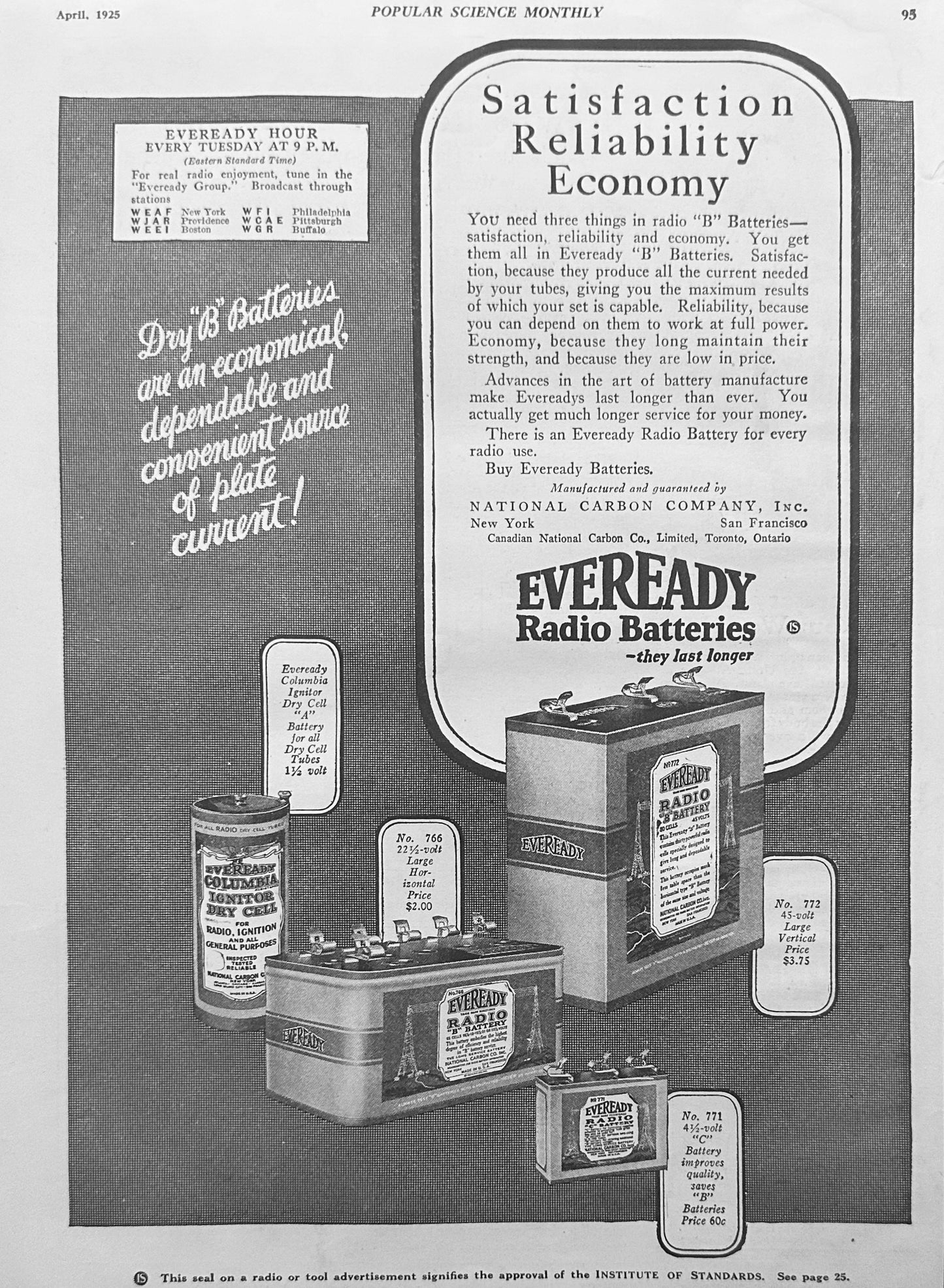 1928 Eveready Radio Batteries Magazine Ad