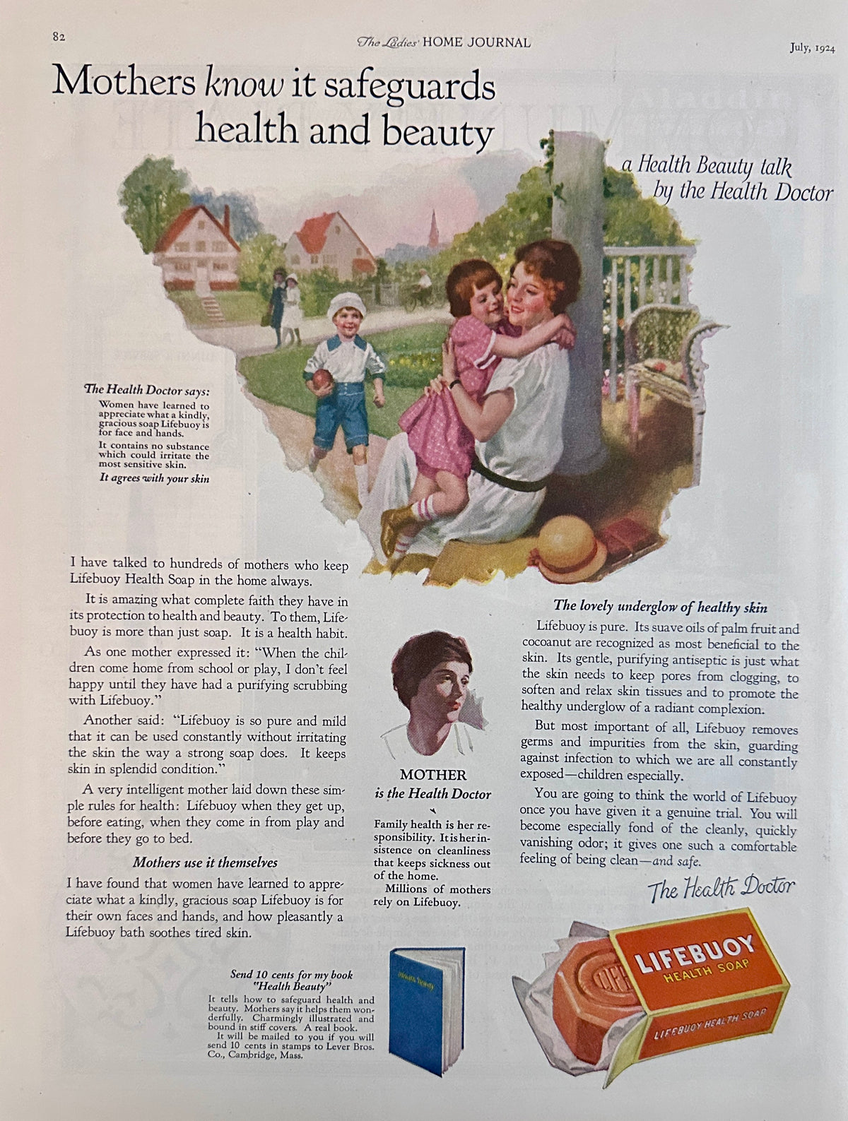 1924 Lifebuoy Health Soap - Mother is the Health Doctor Ad #2274