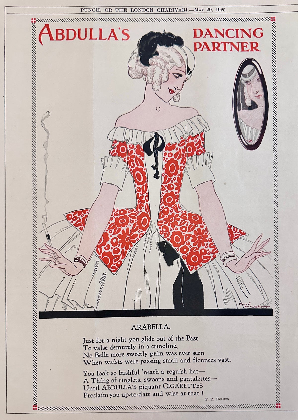1925 Abdulla's Cigarettes - Dancing Partner - British Cigarette Ad #N1536
