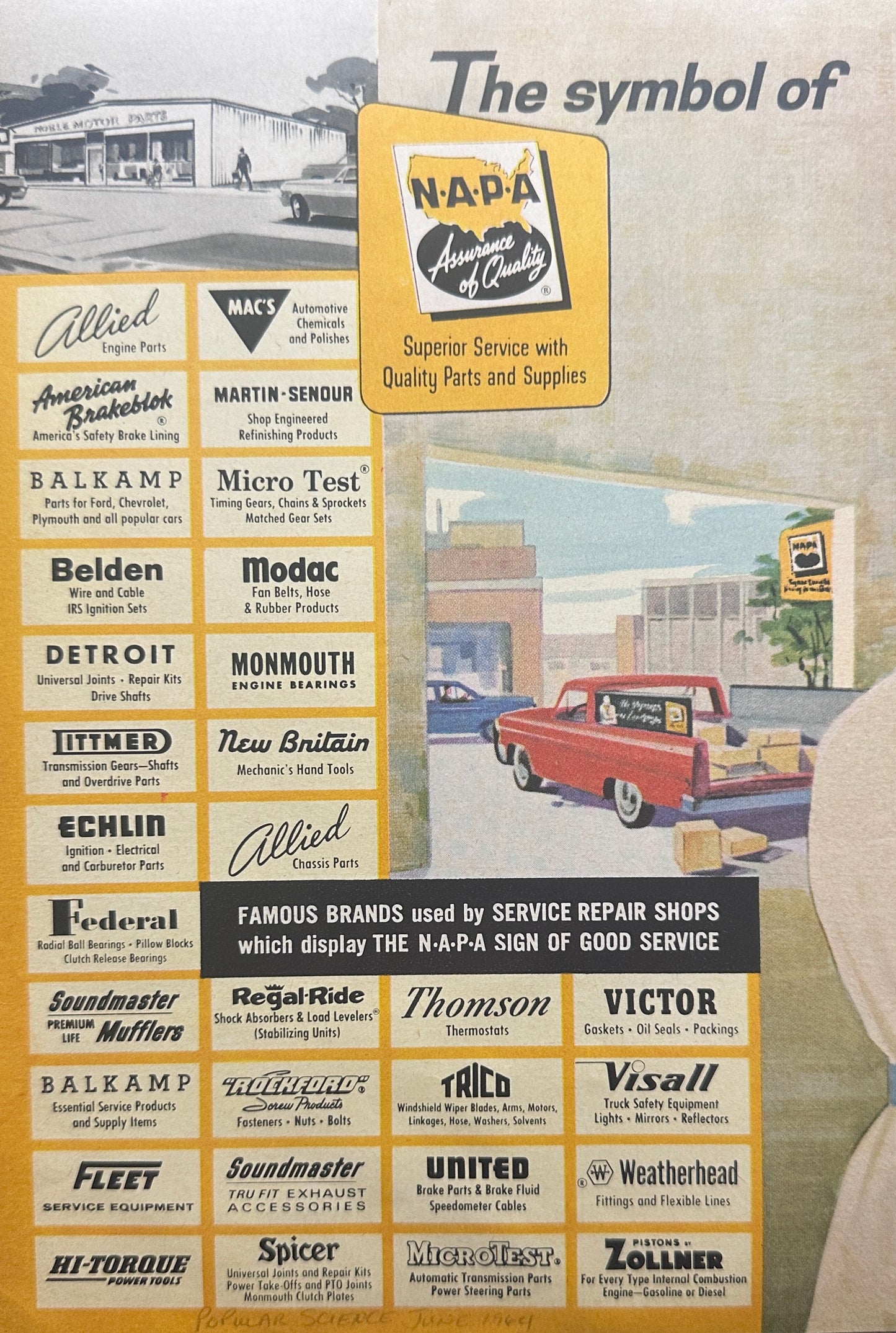 1964 Blue Ford F1-100 Pickup Truck Ford Tough Magazine Ad #A130