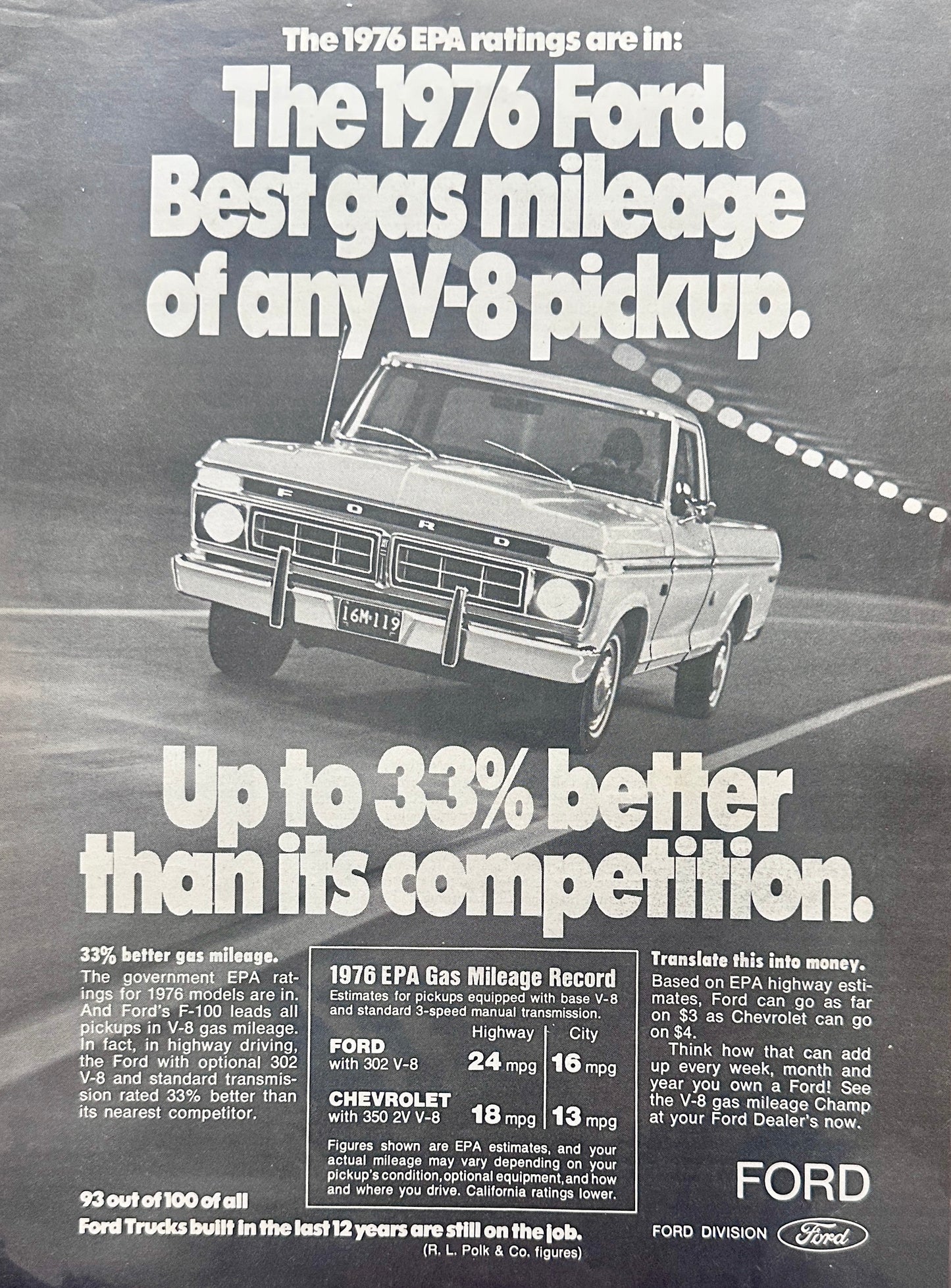 1976 F-100 Ford Pickup Truck Ad #A123