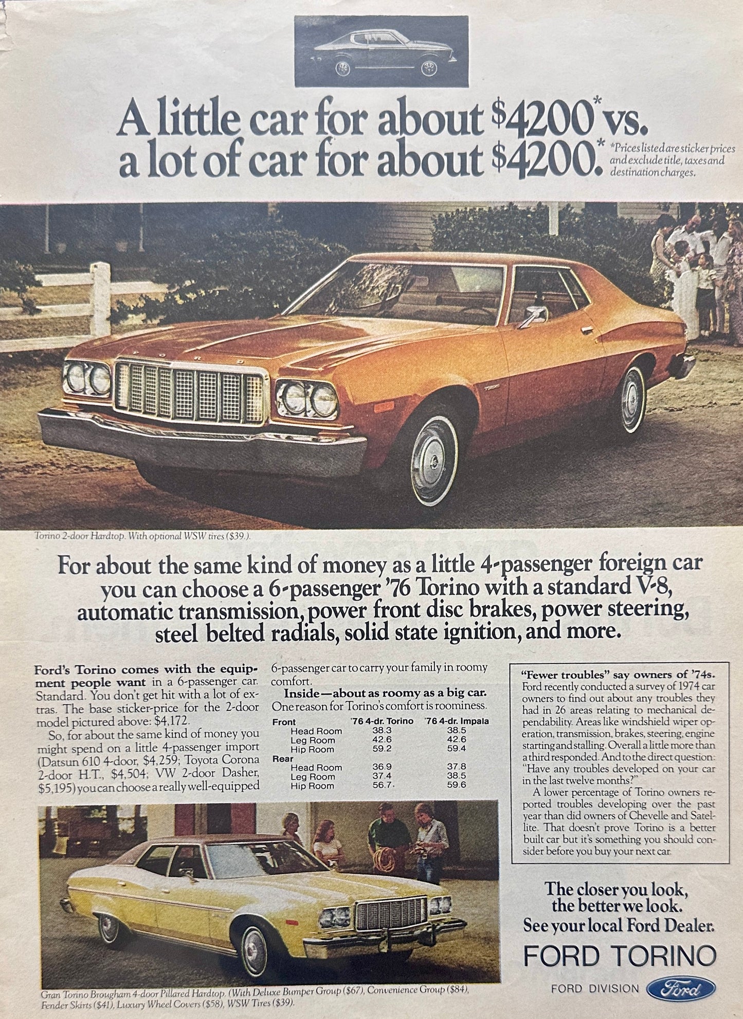 1976 Brown Ford Torino Magazine Advertisement #A122