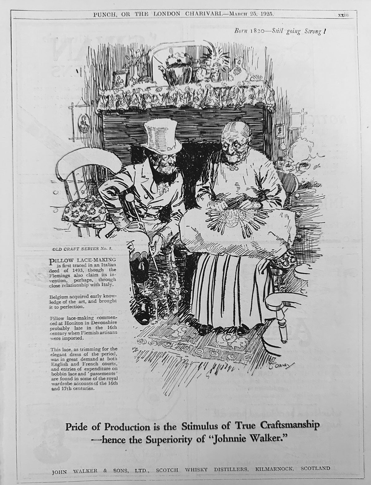 1925 Johnnie Walker - Pride of Production - Ad #N1569 Lace Making