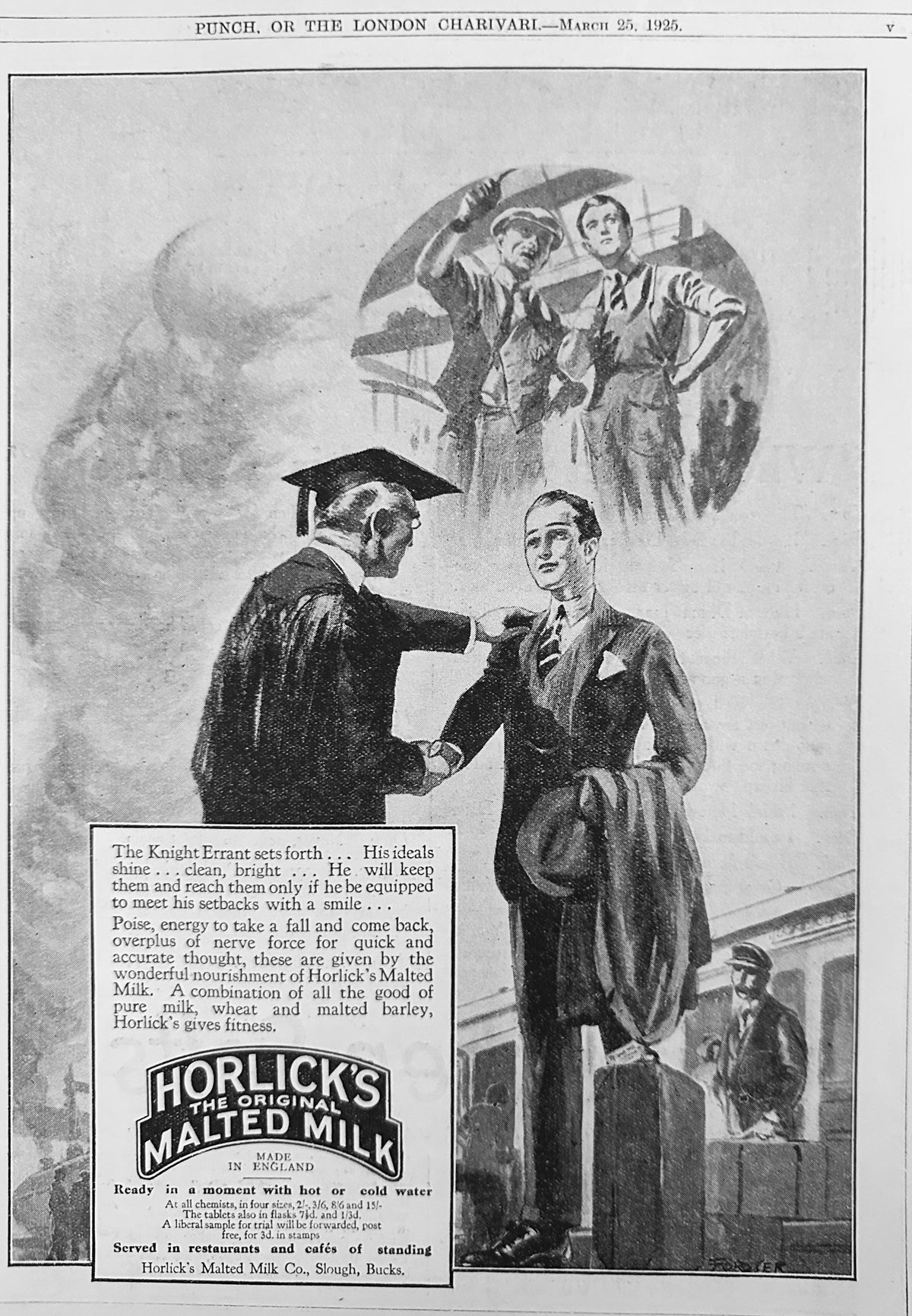 1925 Horlick's Malted Milk - Energy and Bone Building Drink British Ad #N1567