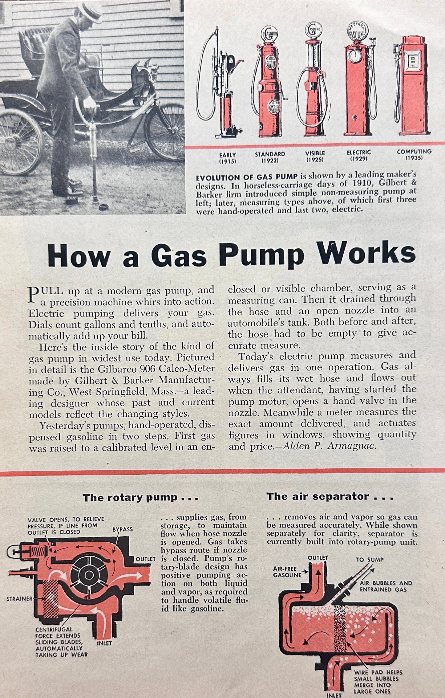 1955 How a Gas Pump Works - Feature Magazine Article N397