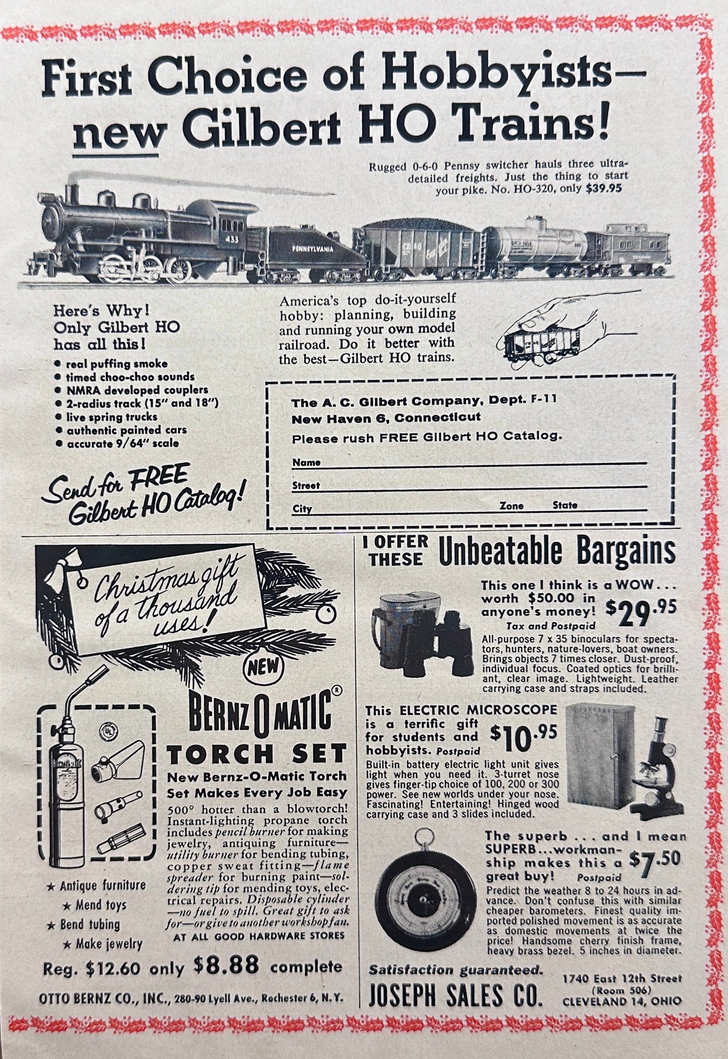 1955 Gilbert HO Trains Magazine Advertisement N405