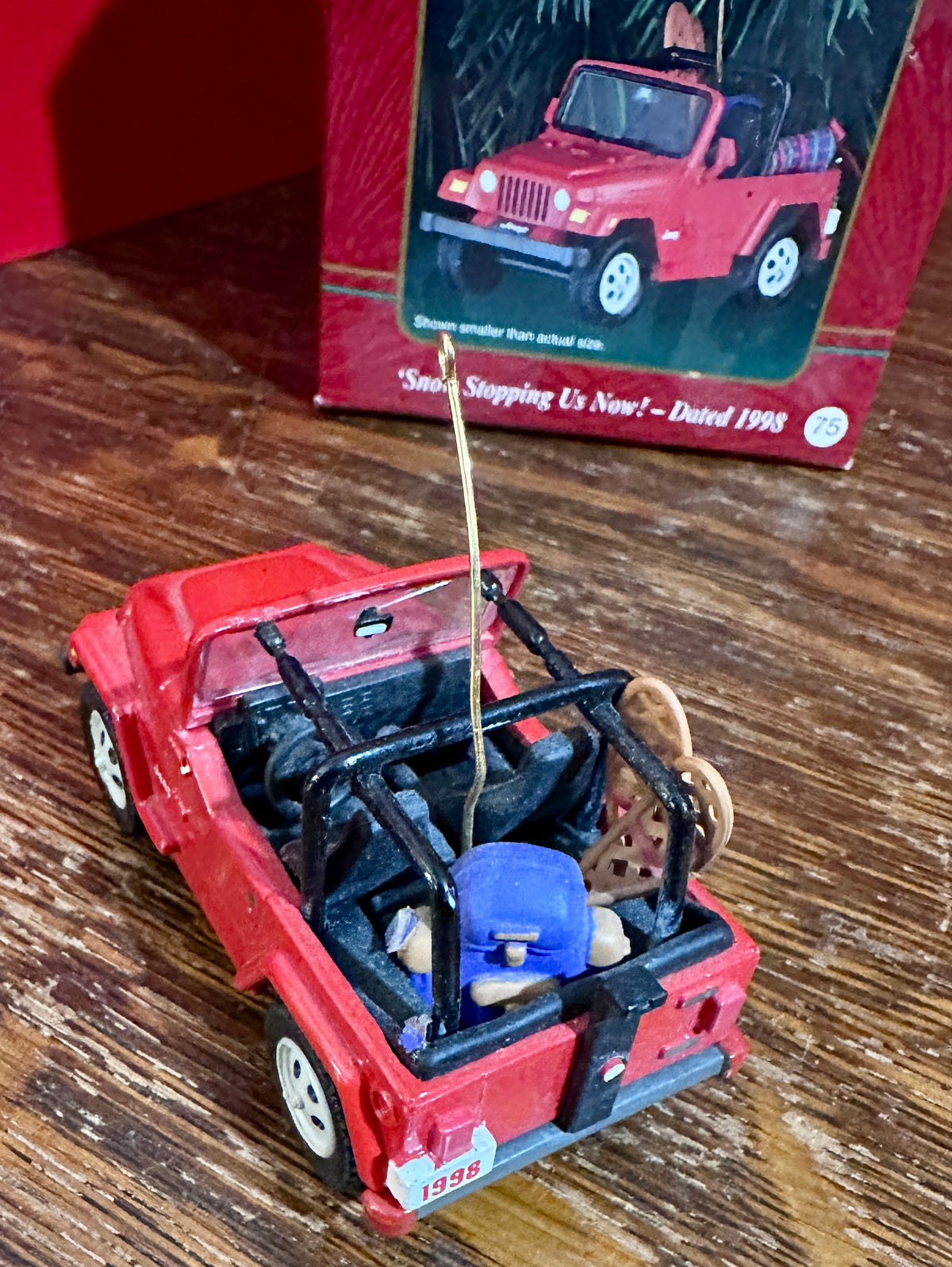 1998 Hallmark Keepsake Ornaments -Red Square Headlight Jeep