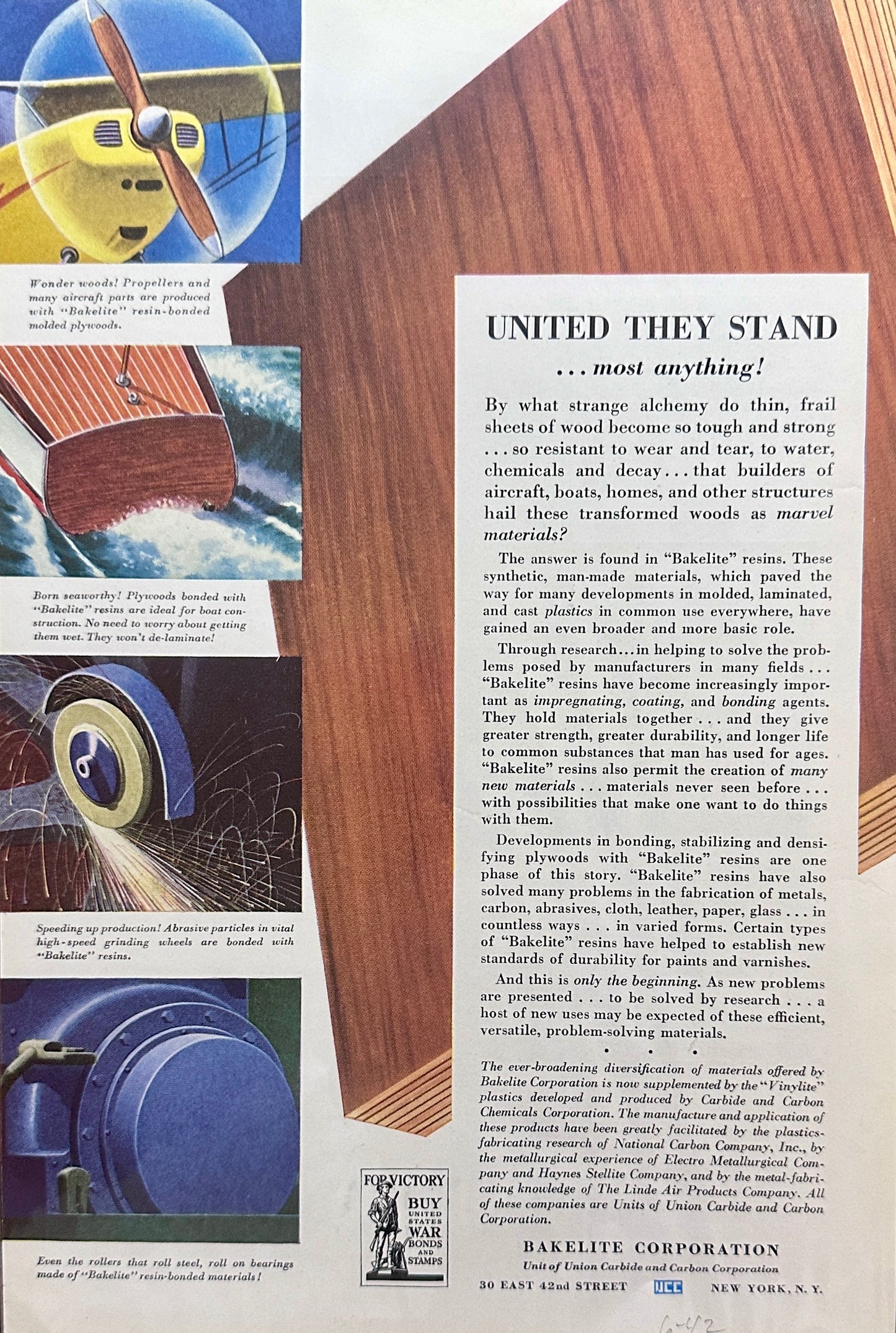 1942 Hamilton Watch + Bakelite Corporation - WWII Era Promotional Ads N429