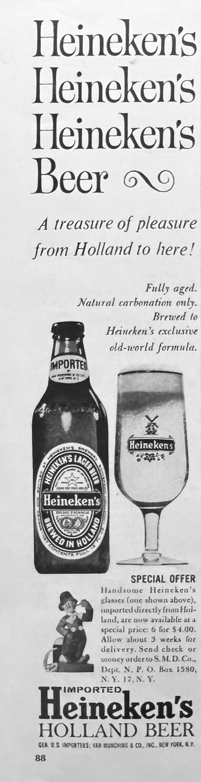 1961 Heineken's - Hollands Beer - Edge Ad N466