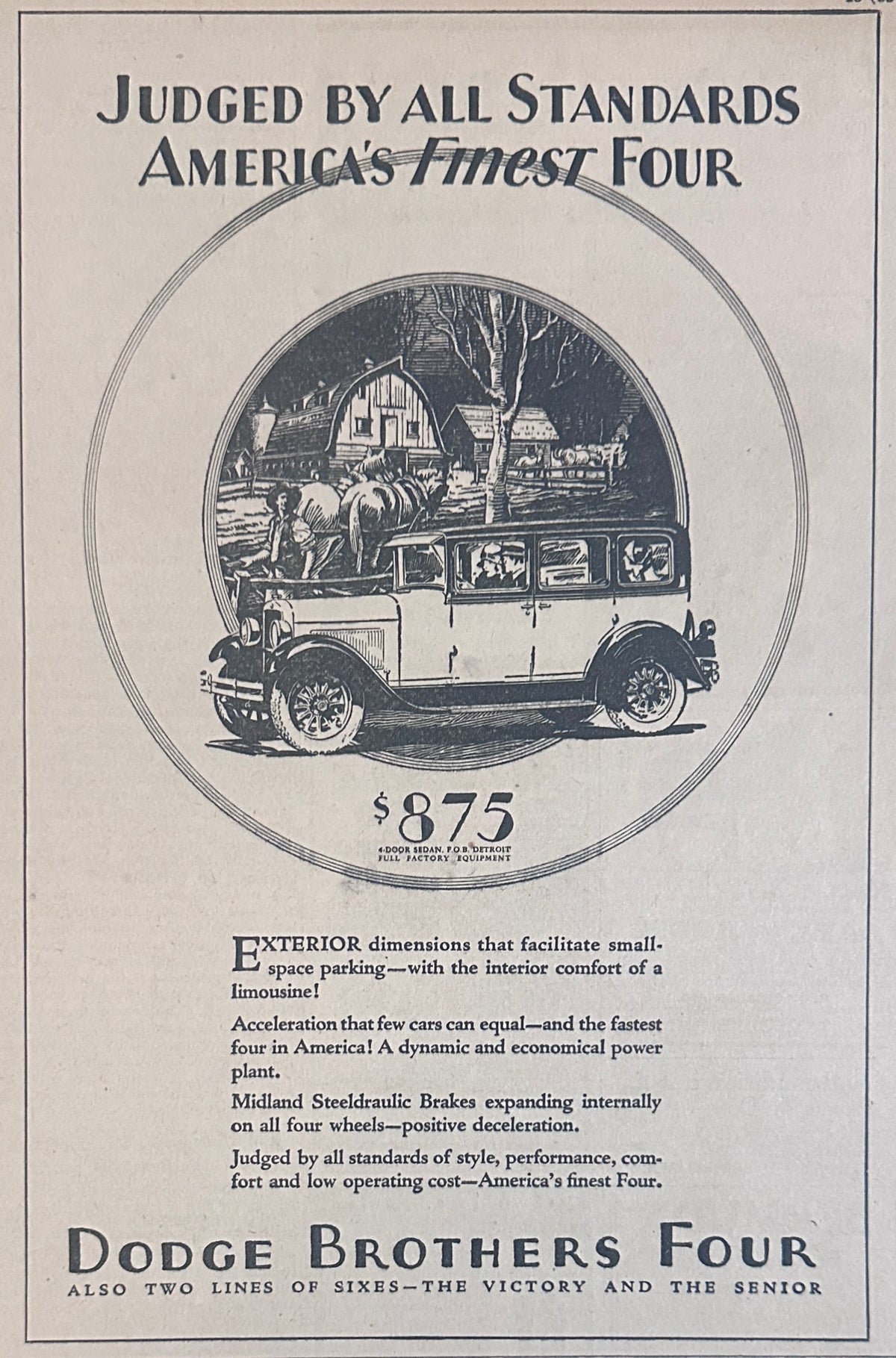 1928 Dodge Brothers Four 4-Dr Sedan Ad #2303