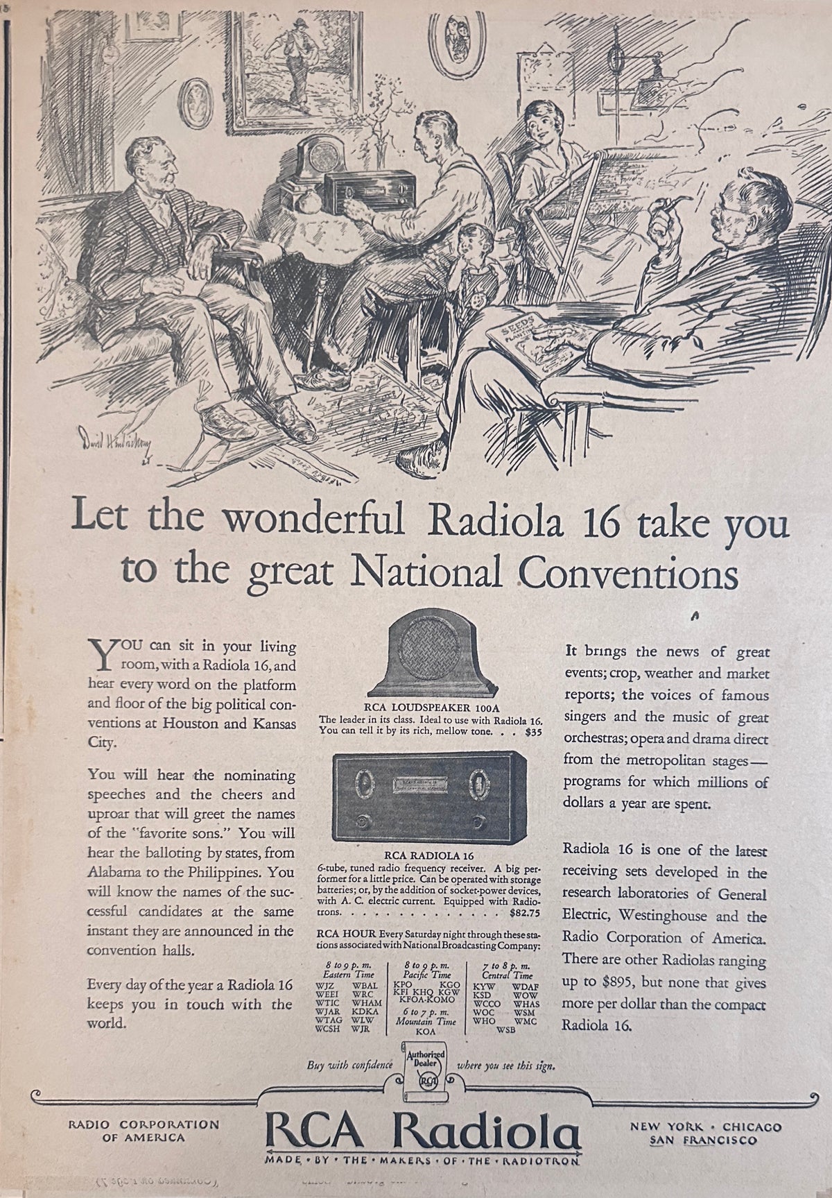 1928 RCA-Radiola 16 Takes you to the National Conventions Ad #2305