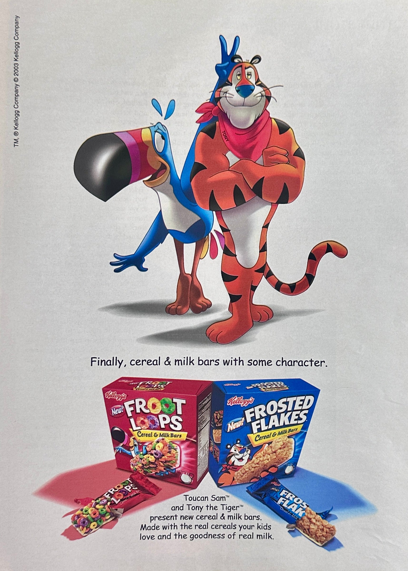 2003 Kellogg S Frosted Flakes And Fruit Loops Cereals Mascots Ad Mgj2pilot