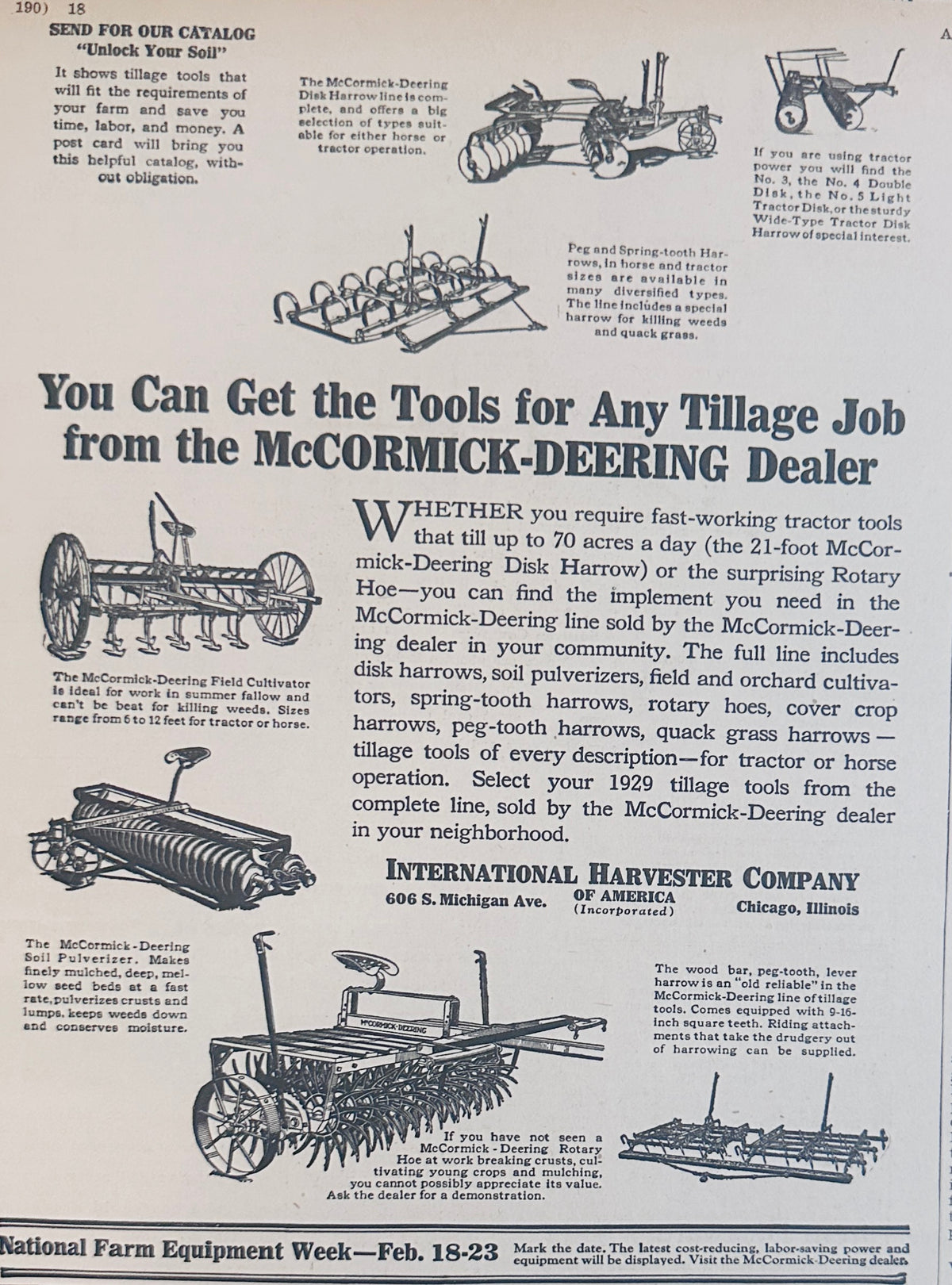 1929 McCormick-Deering Tillage Tools Ad #2345