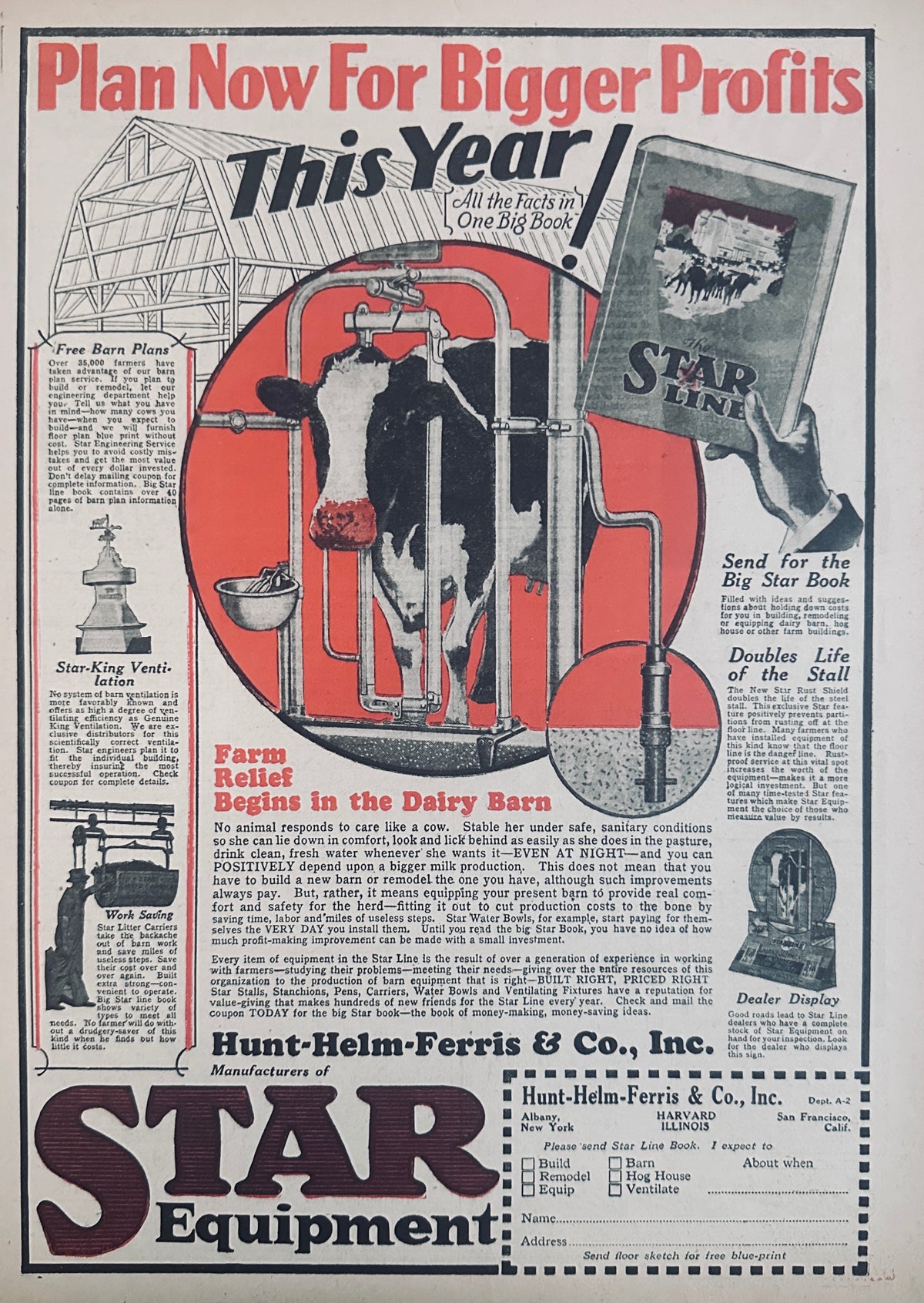 1929 Star Equipment - Dairy Farm & Barn Ad #2353