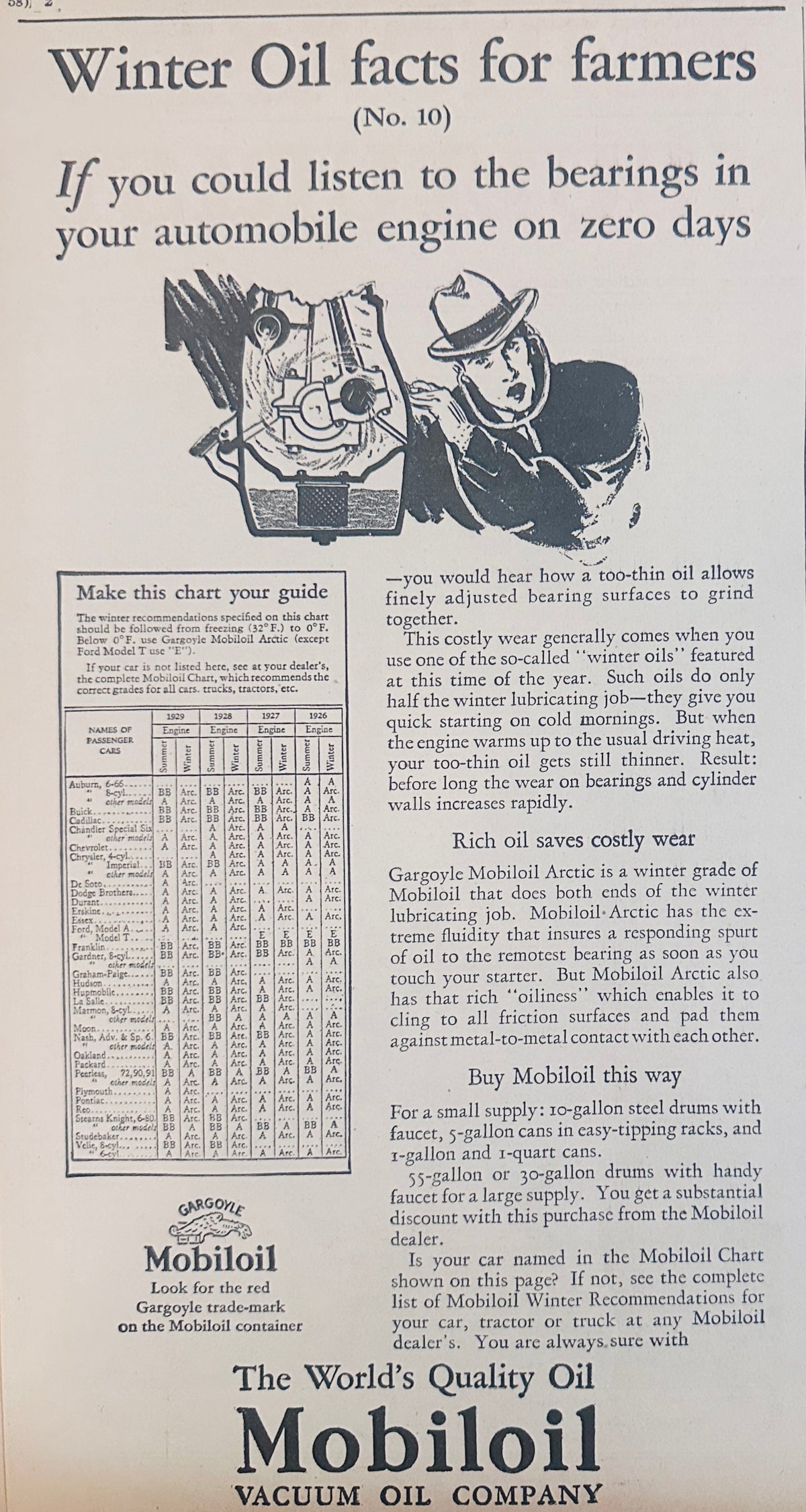 1928 Mobiloil Oil Facts for Farmers (No. 10) Ad #2359