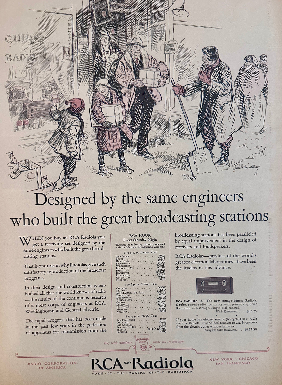1928 Radiola 16, Christmas Shopping - David Hendrickson Ad#2367