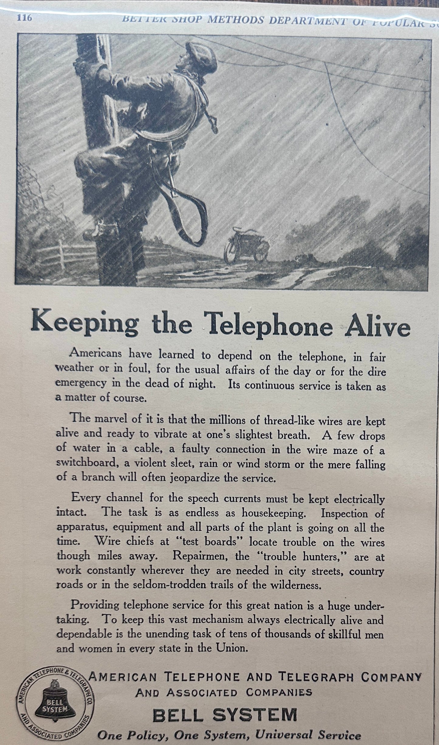 1924 Magnavox Radio & Bell System Lineman Magazine Ads