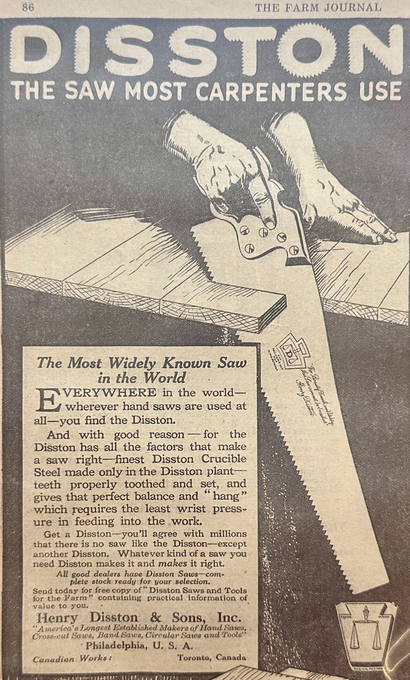 1919 Maytag Washer & Disston Hand Saw Magazine Ads