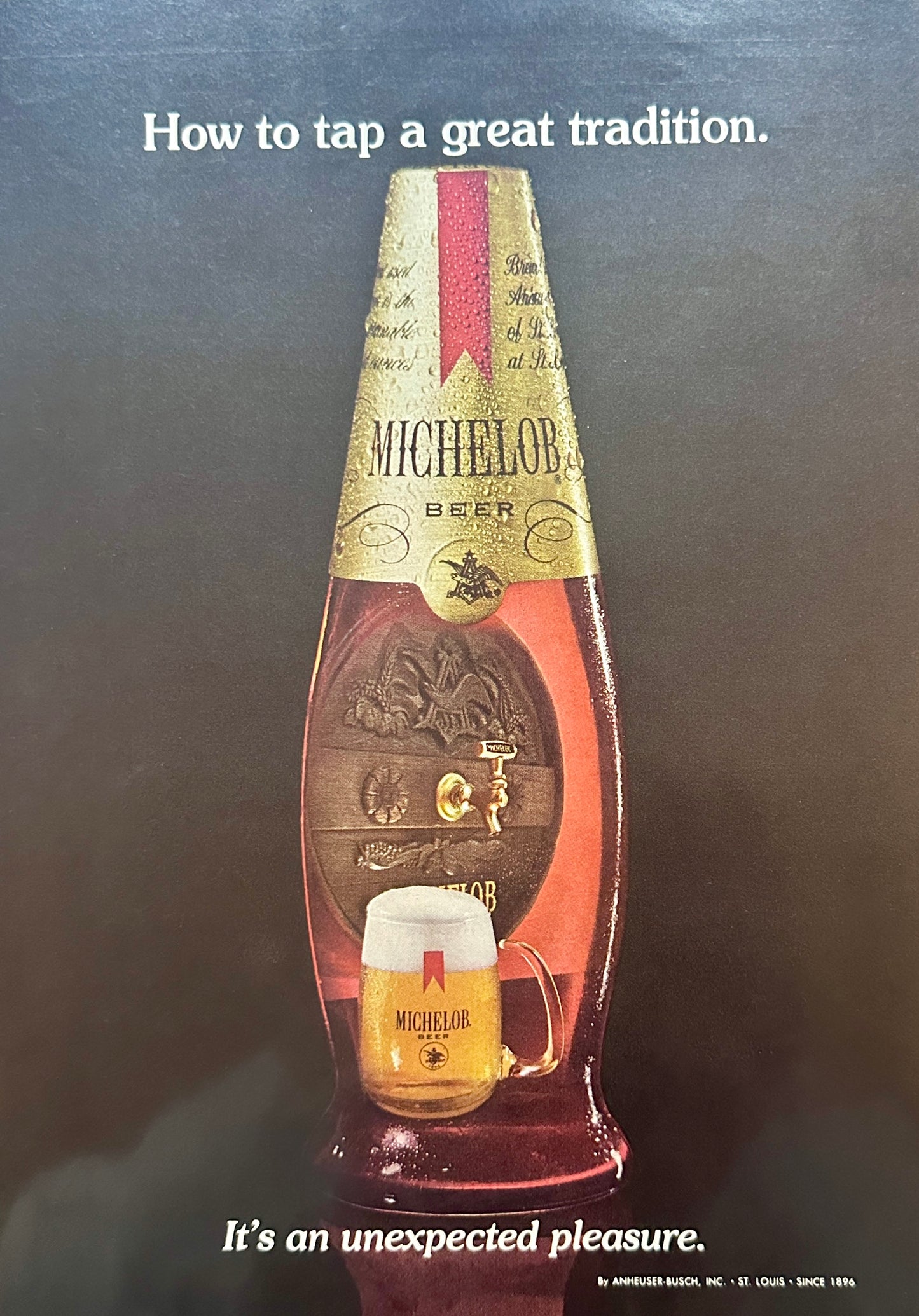 1975 Michelob Beer Tapped Barrel Advertisement Anheuser Busch N643