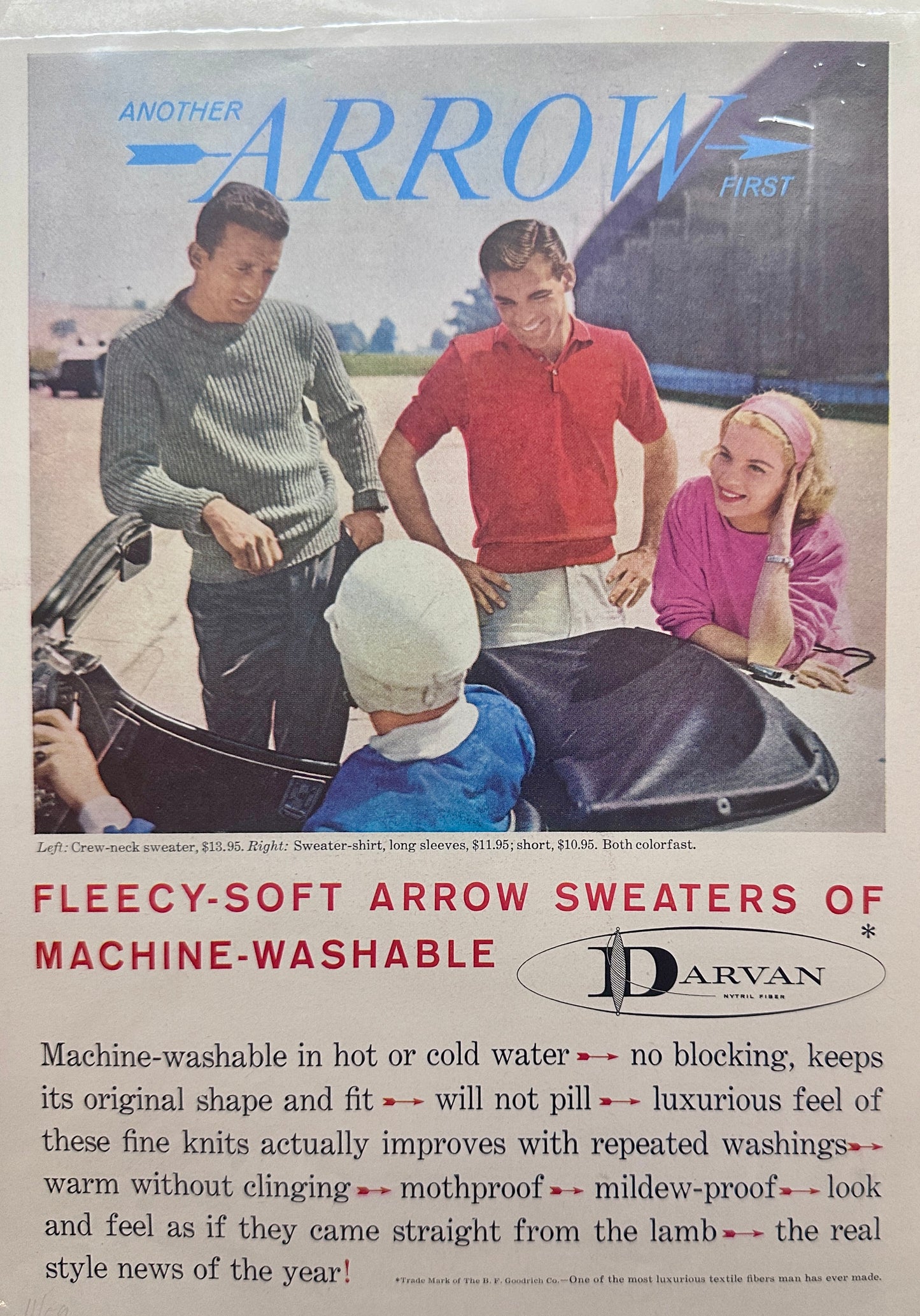 1960 Miller High Life Beer & Arrow Men's Sweaters Advertisements N645