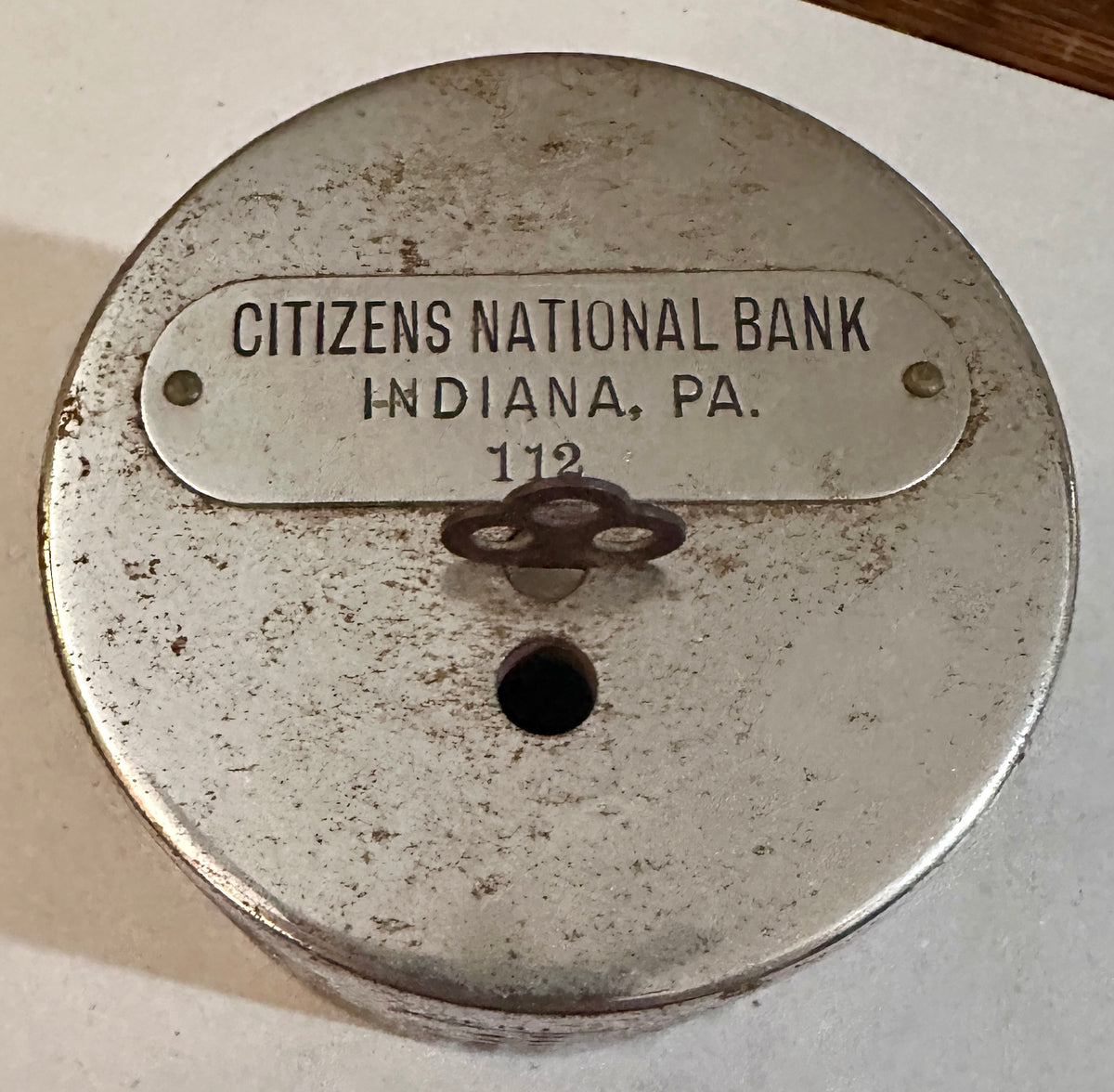 Antique Citizens National Bank Coin Bank with Key CS432026