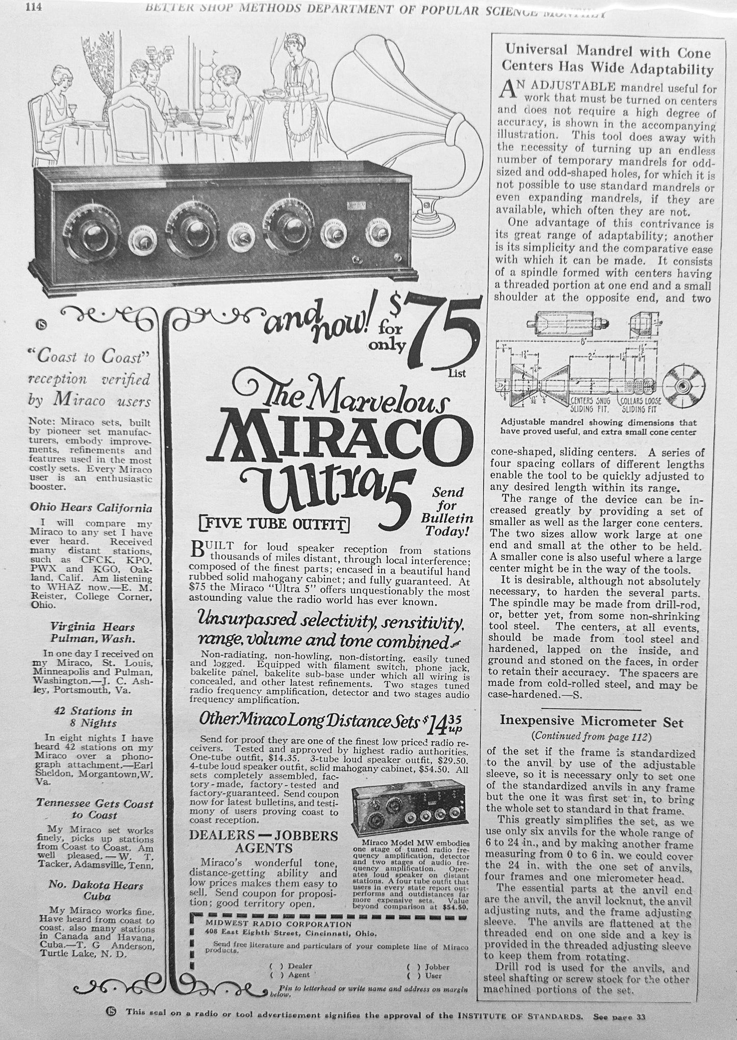 1924 Music Master Radio Reproducer and Miraco Radio Ads