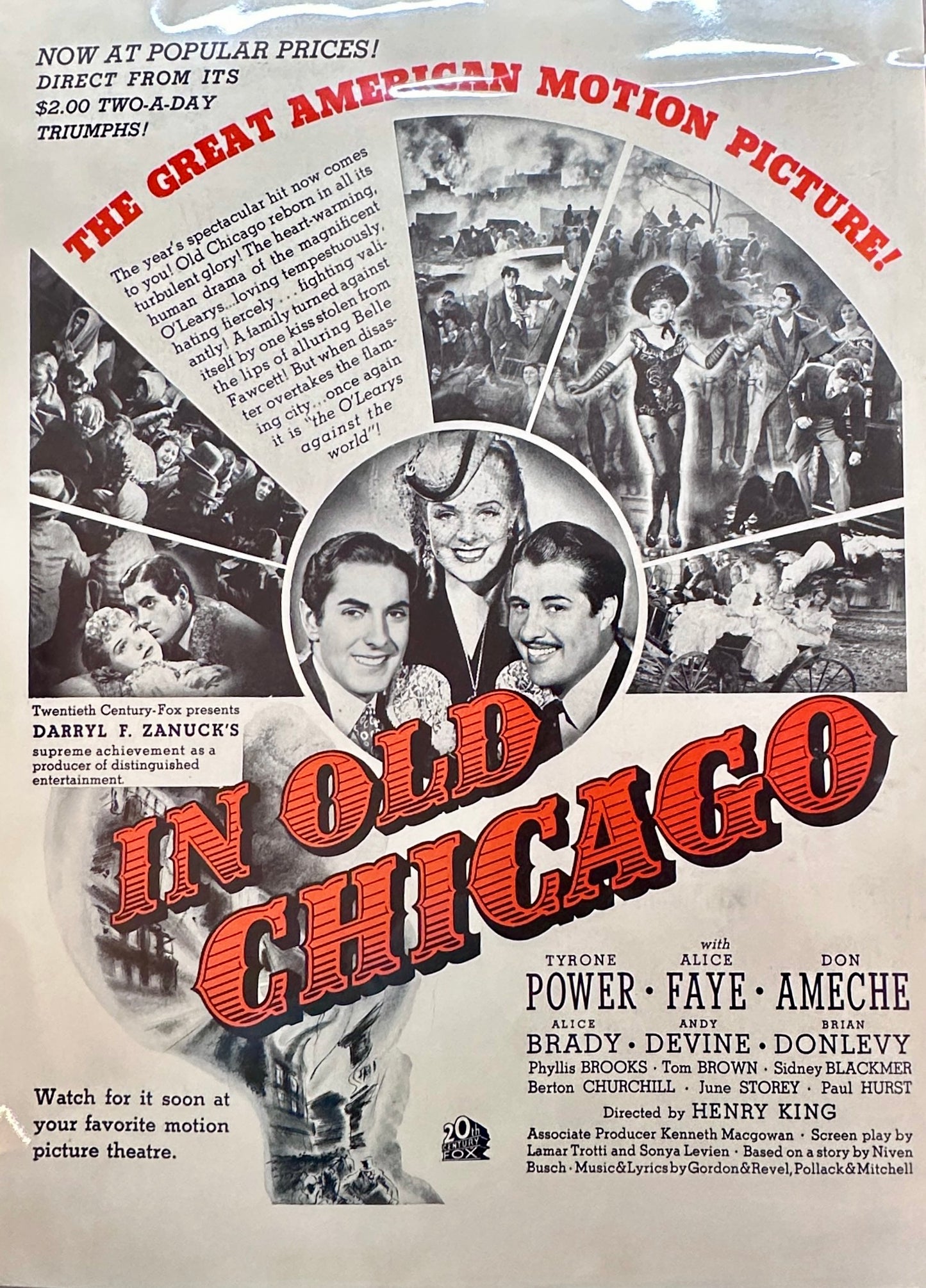 1938 In Old Chicago - Motion Picture - Promotional Ad #1719