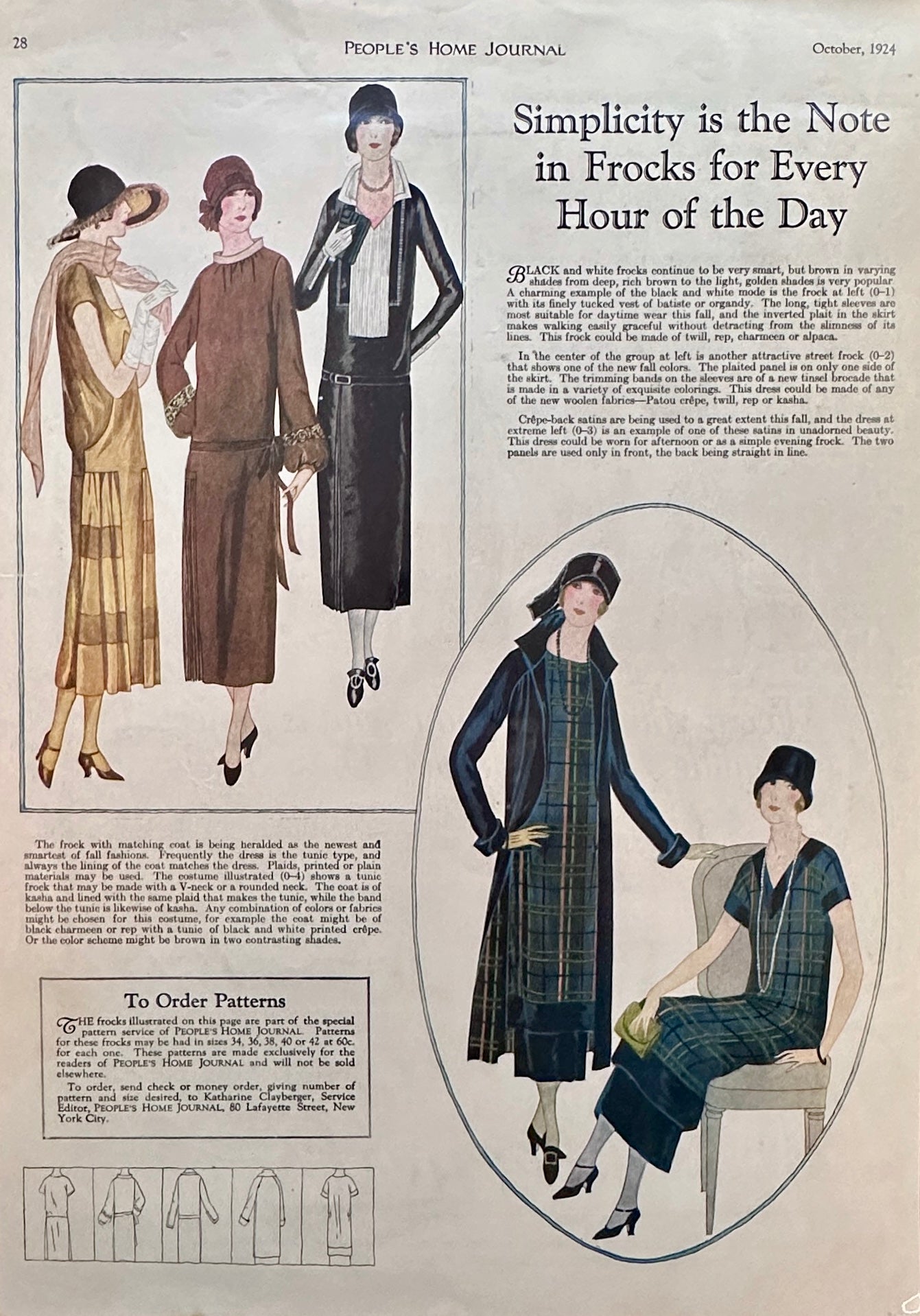 1924 Ladies Fashion Patterns - Kleinert's Dress Shields - Vintage Ads