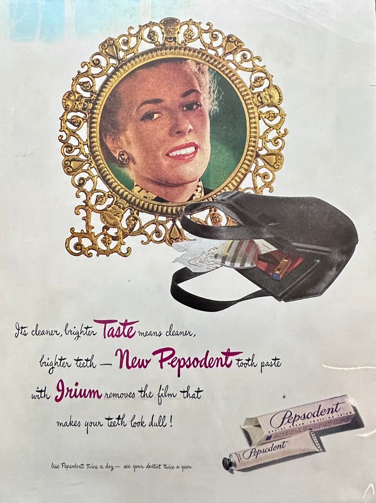 1946 Four Roses Blended Whiskey & Pepsodent Toothpaste Vintage Ads #1729