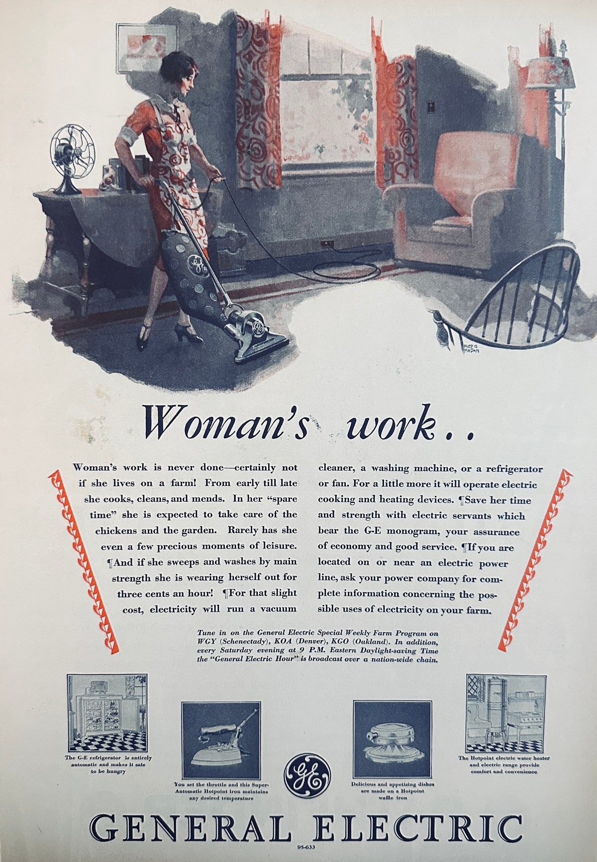 1929 General Electric - Woman's Work Ad #2417