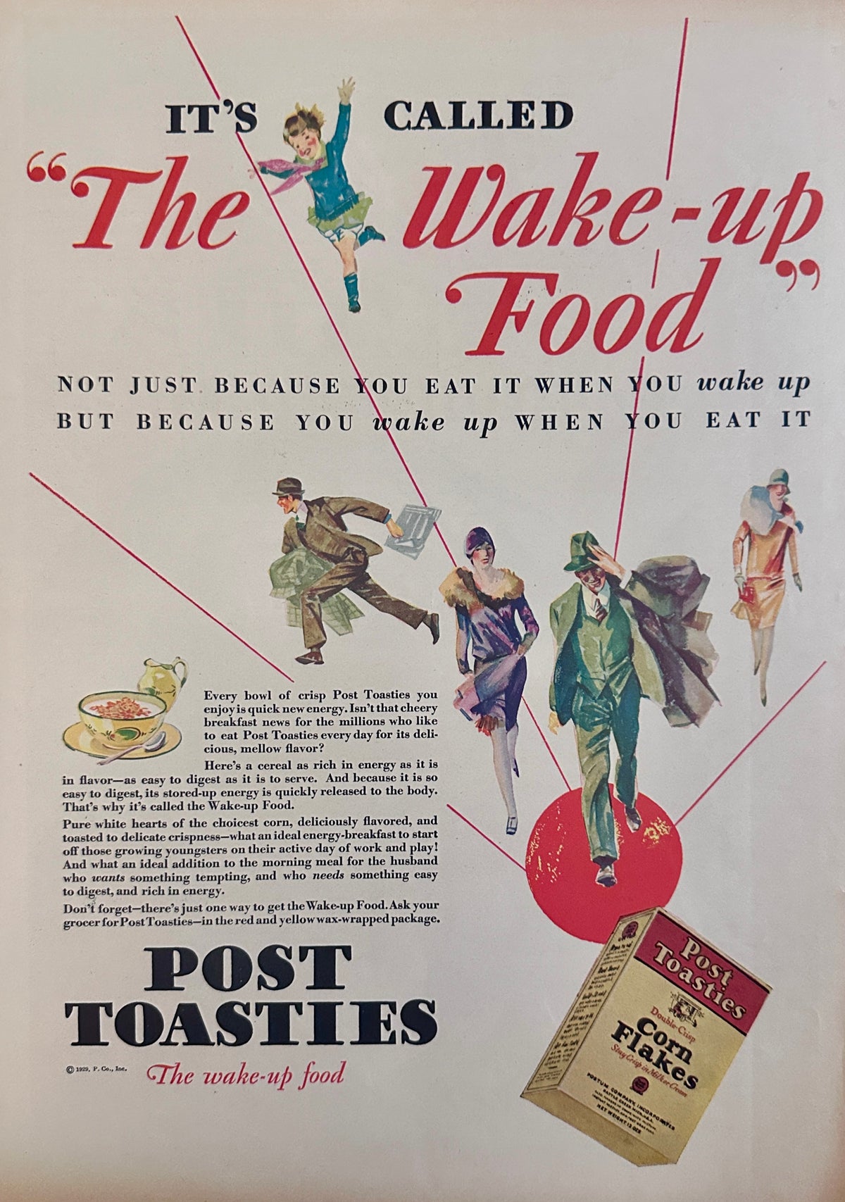 1929 Colorized Dual Sided Adverts Firestone & Post Toasties Ad # 2432