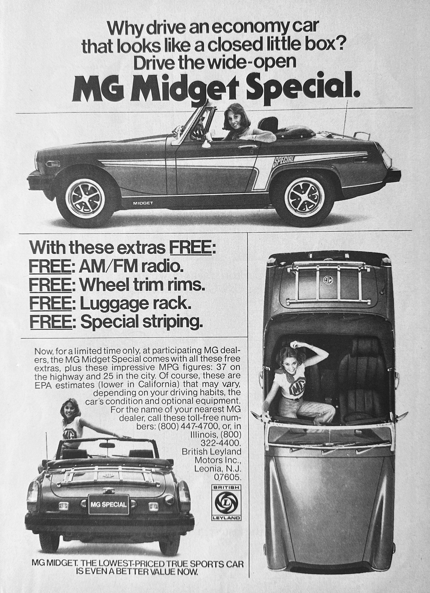 1976 MG Midget Special Lowest Price True Sportscar Available Magazine Ad A177