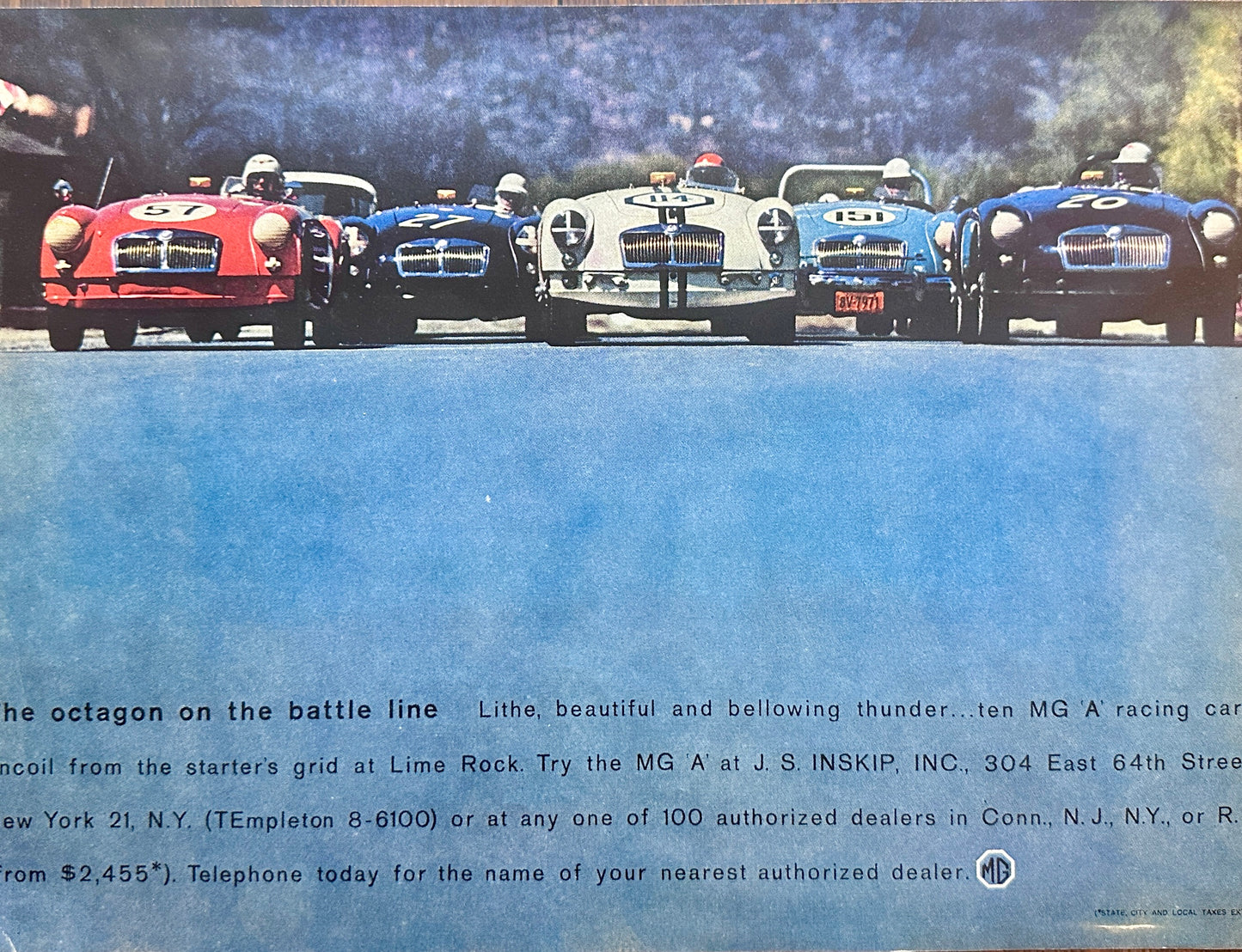 1960 MGA at Lime Rock Magazine Ad #A185