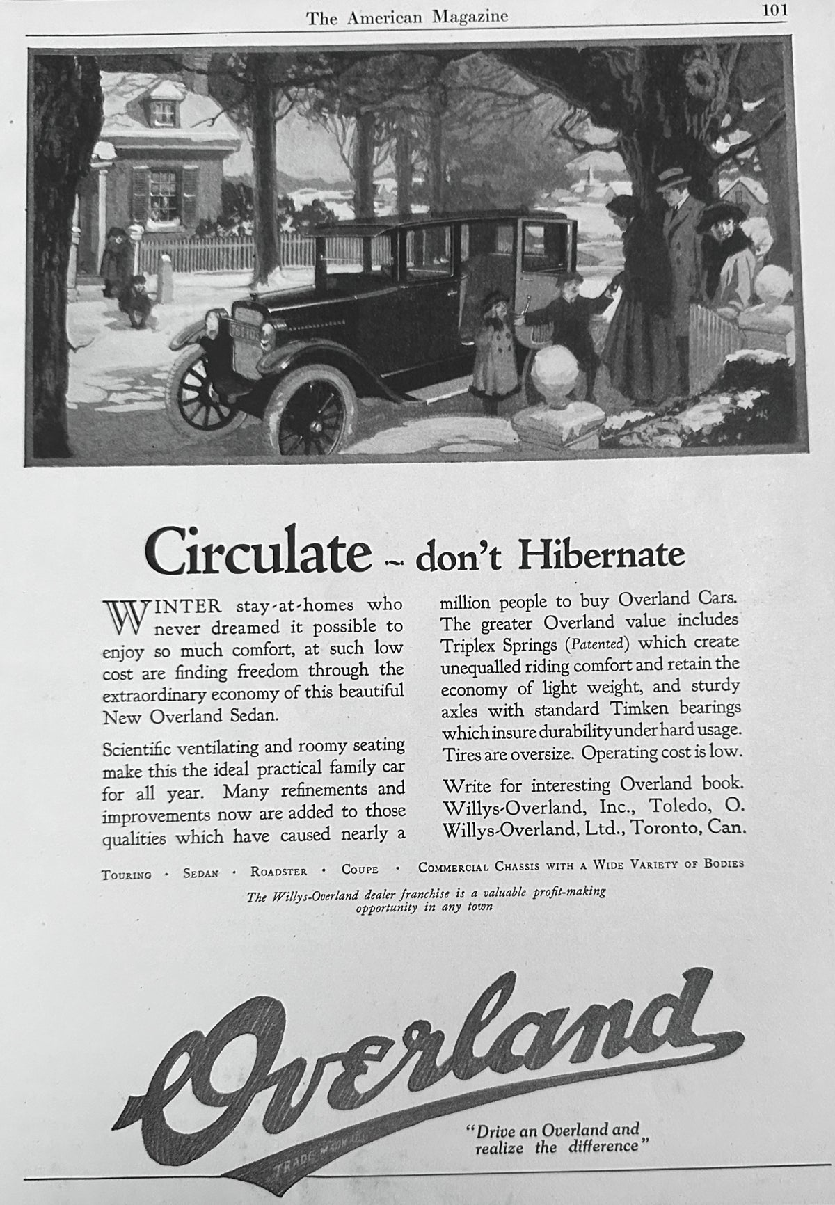 1923 Willy's Overland Motor Car Company - Toledo OH Ad #N1632 Don't Hibernate