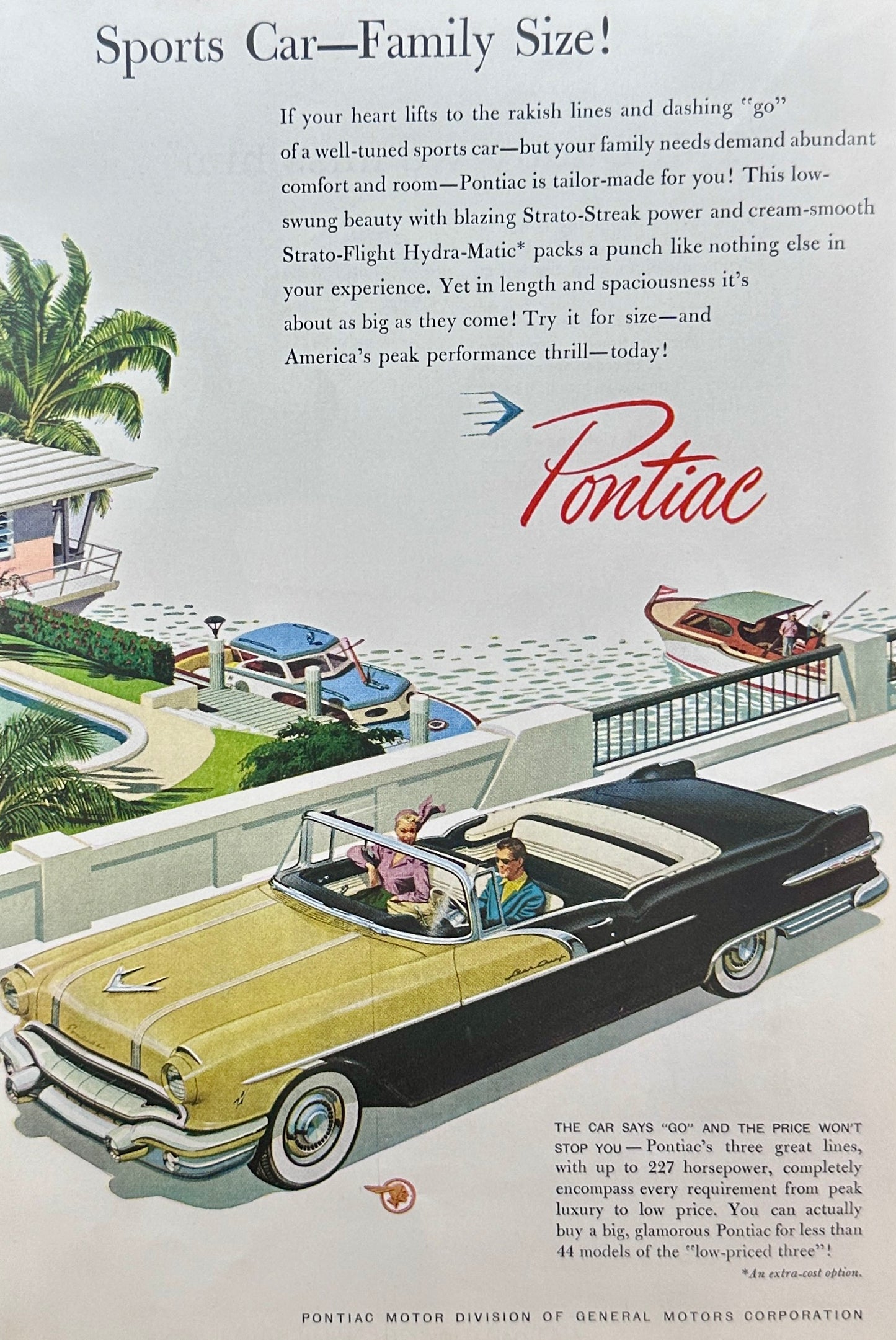 1956 Pontiac Sport Strato-Streak Sedan & Bell Telephone Vintage Ad