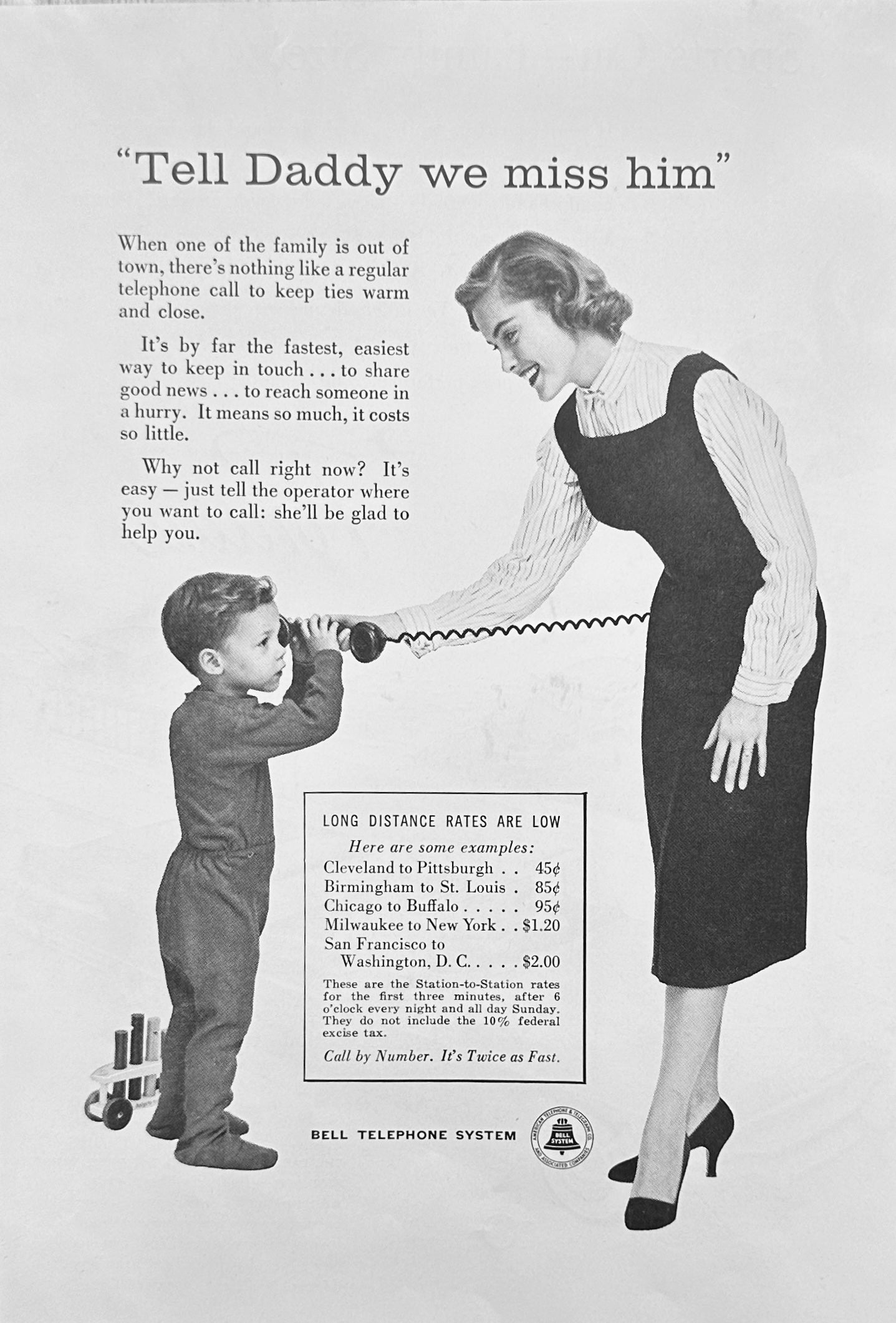 1956 Pontiac Sport Strato-Streak Sedan & Bell Telephone Vintage Ad
