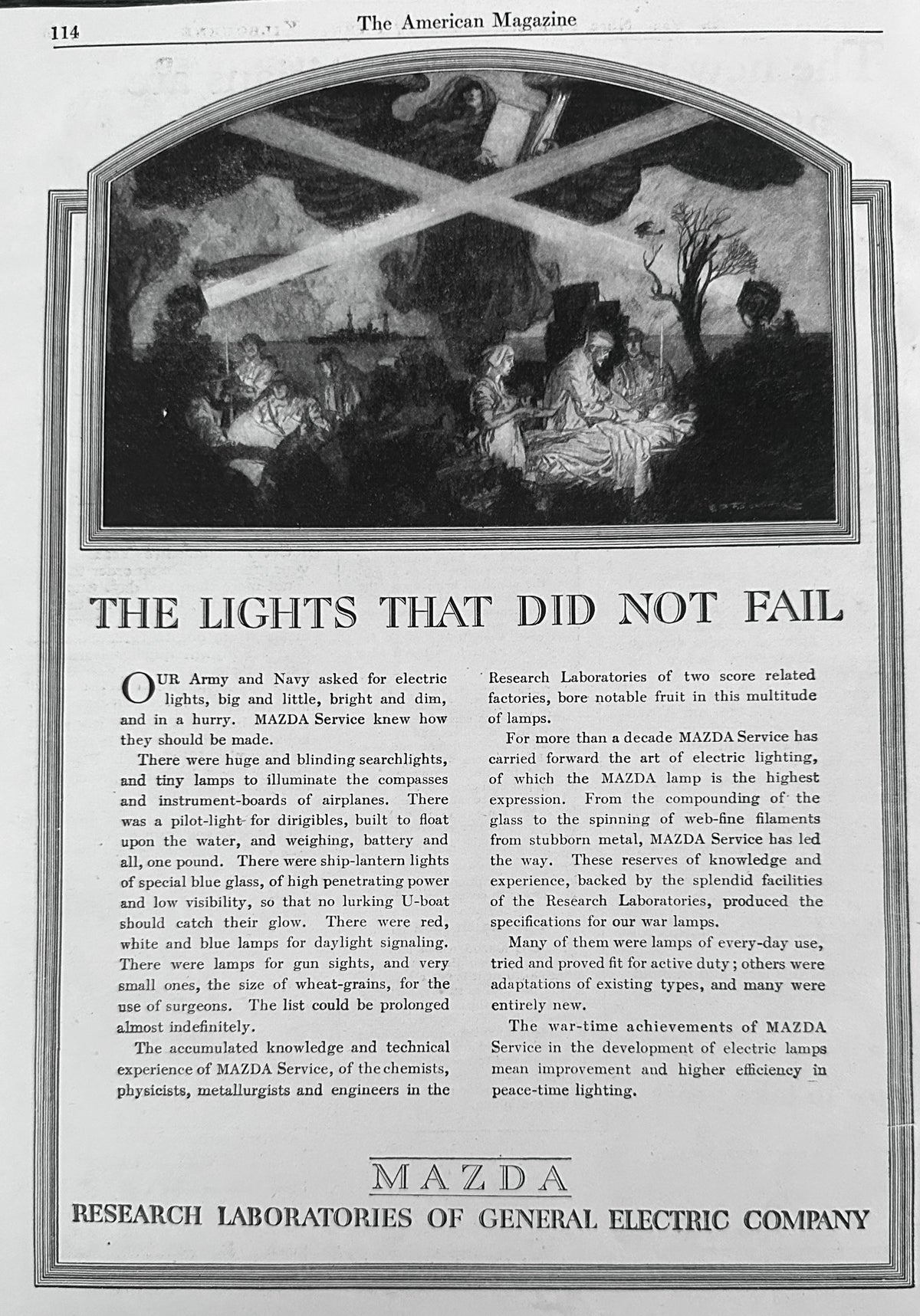 1923 Edison Mazda Lamps The Lights that Did Not Fail Ad #N1651