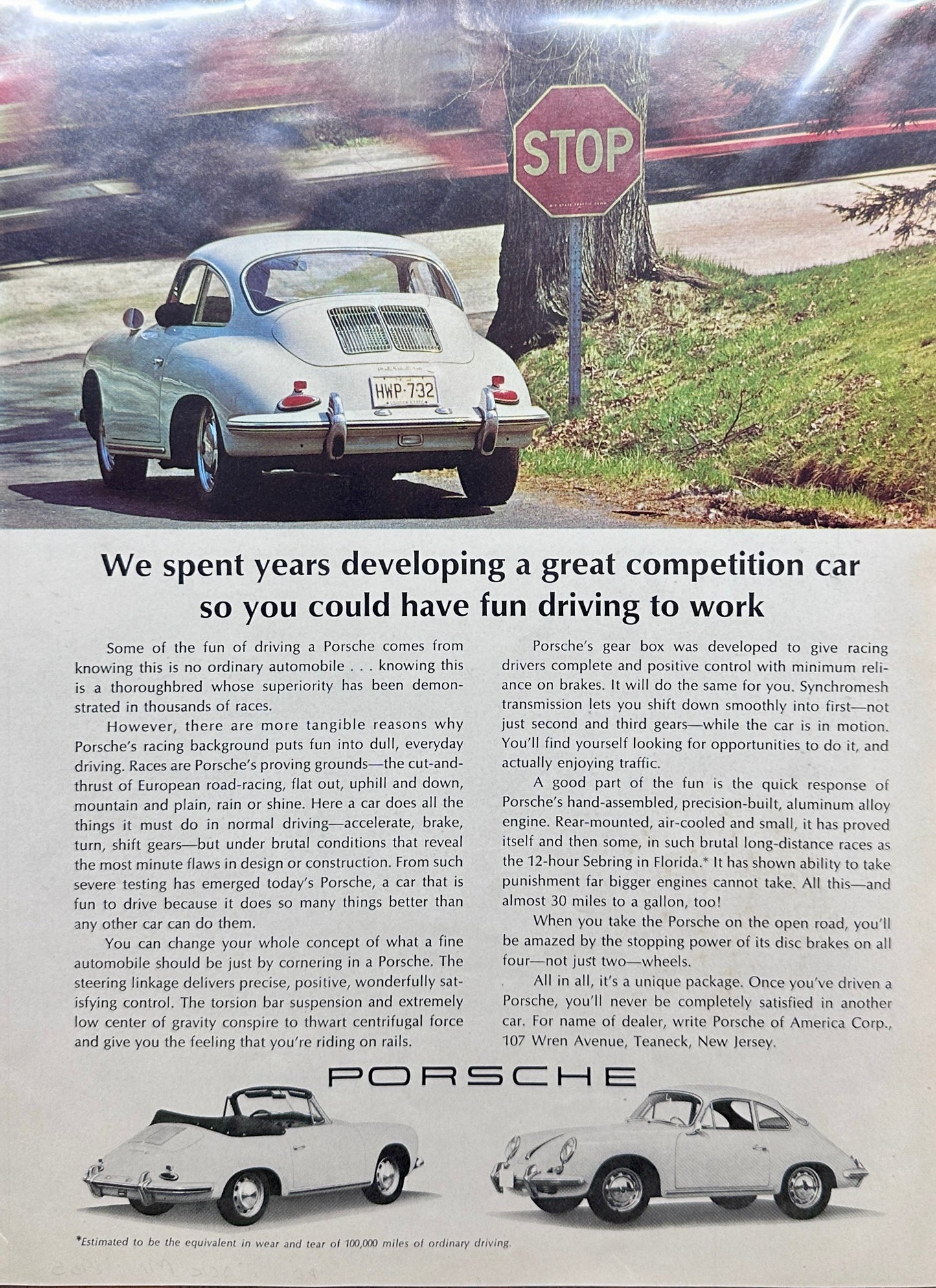 1965 Porsche 356 in White - Magazine Ad #A300