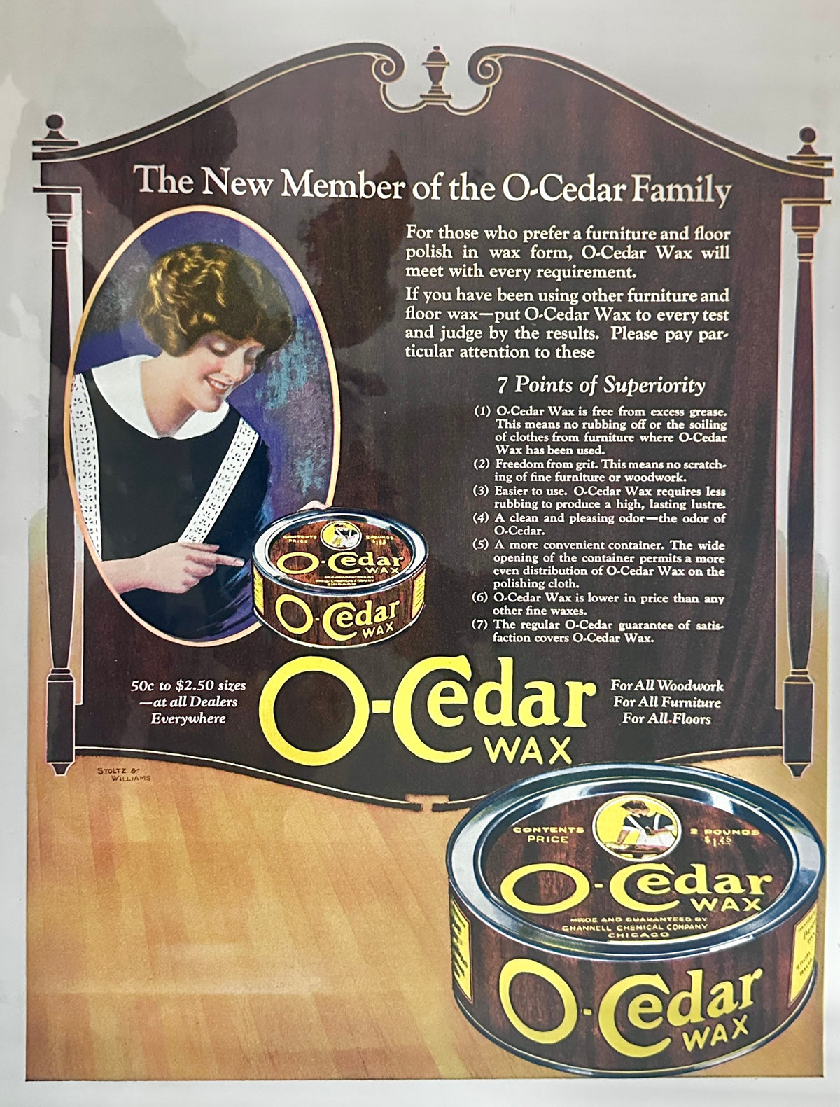 1920-ish O-Cedar Colorized Paste Wax ad #2445