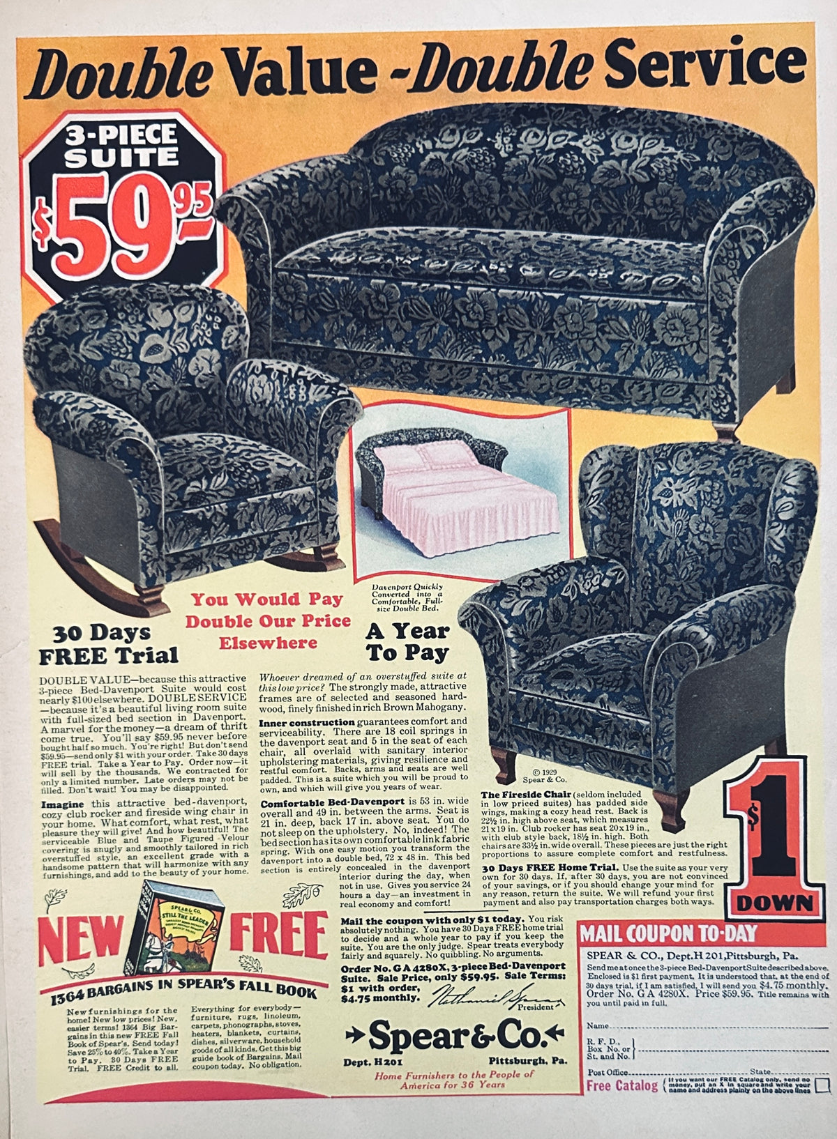 1929 Kalamazoo Ranges, Cabinet Heaters And Spear Furniture Ad #2451