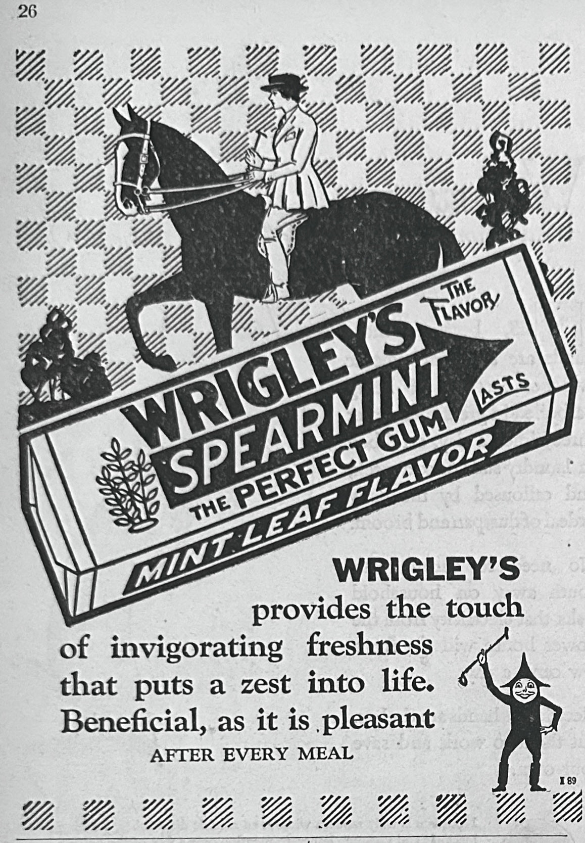 1928 Wrigley's Spearmint The Perfect Gum Invigorating Freshness Ad #2470