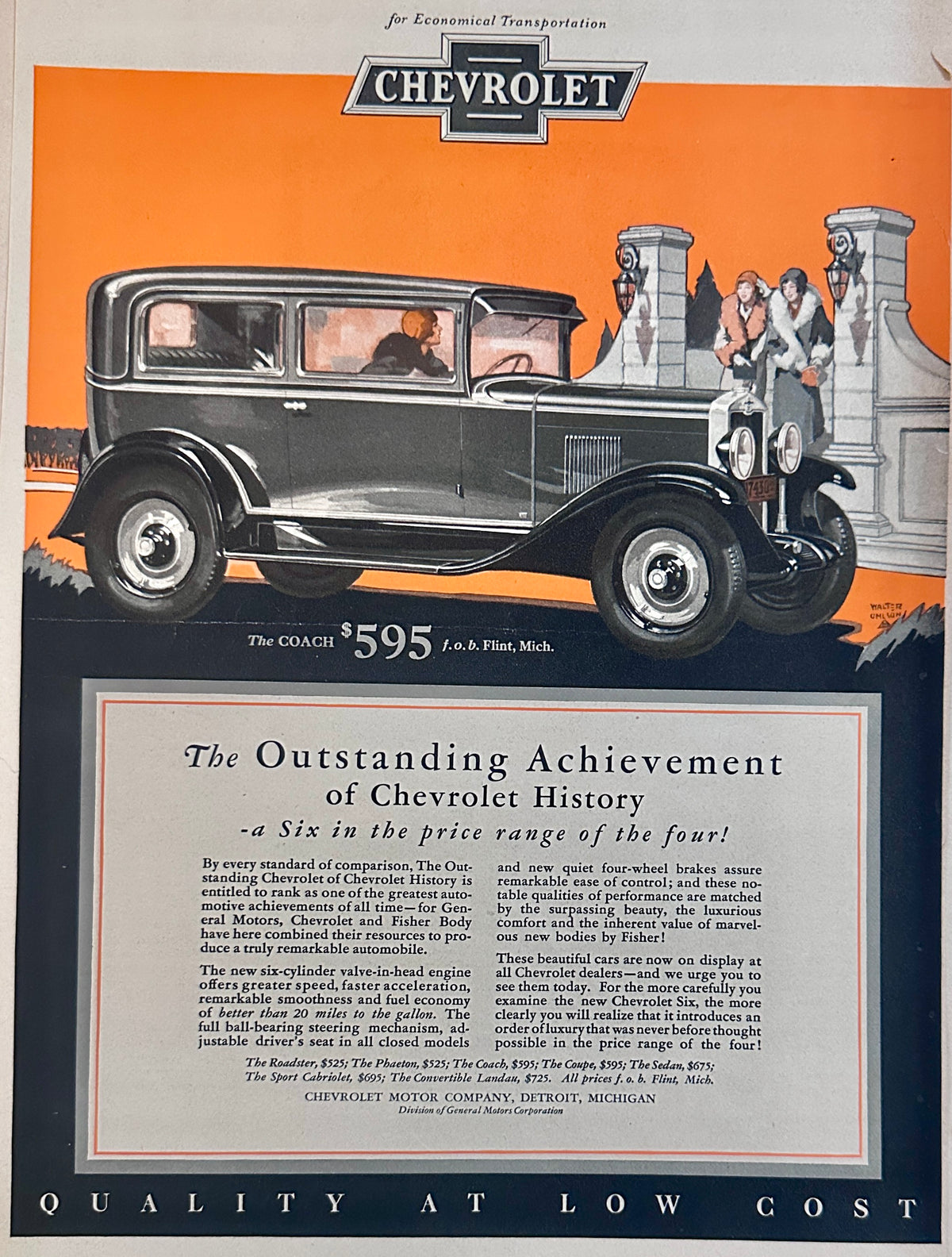 1929 Chevrolet The Outstanding Achievement Ad #2491