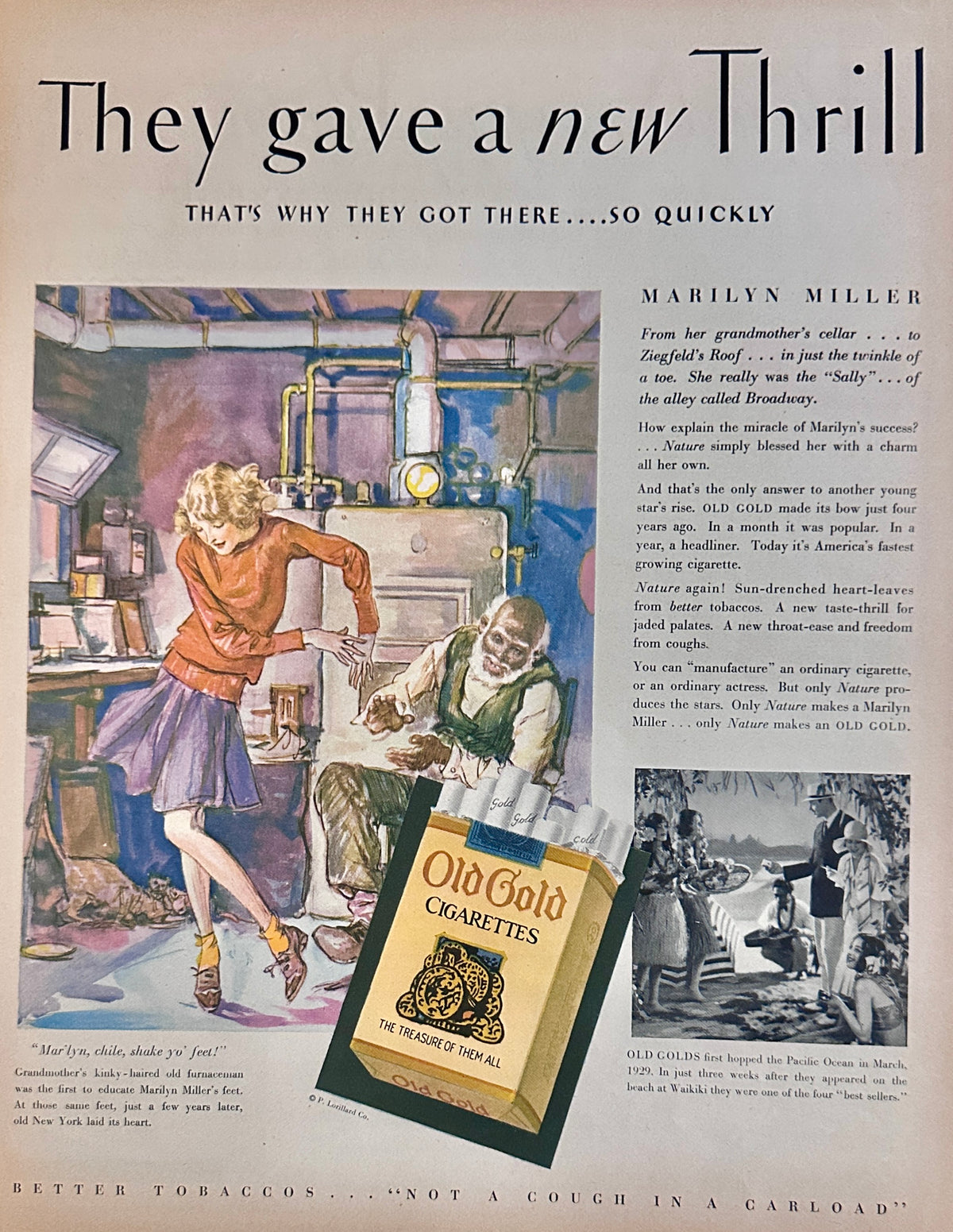 1929 Old Gold Cigarettes and Marilyn Miller Ad #2493