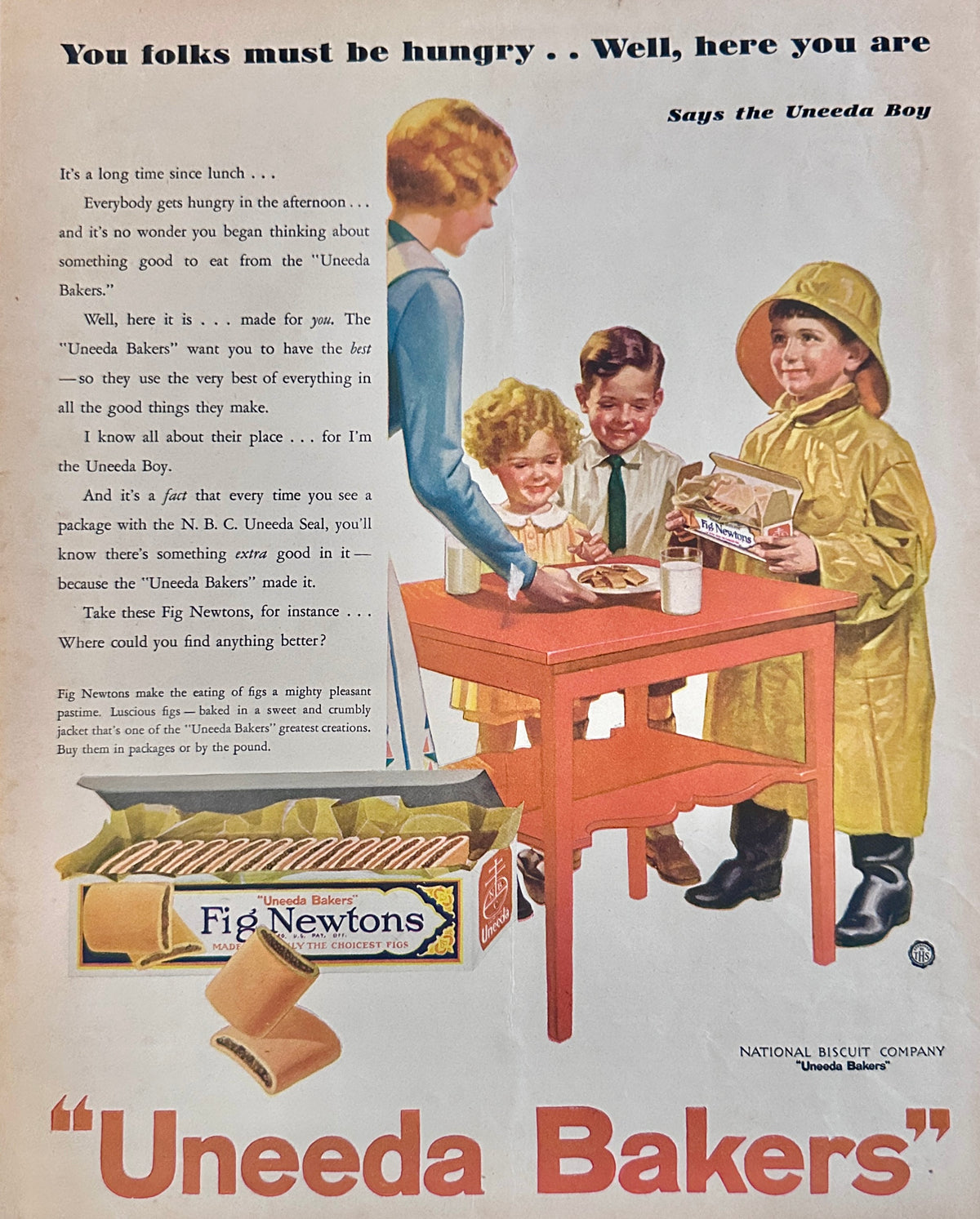 1930 Uneeda Bakers - Fig Newton Art Deco Print Ad #2496