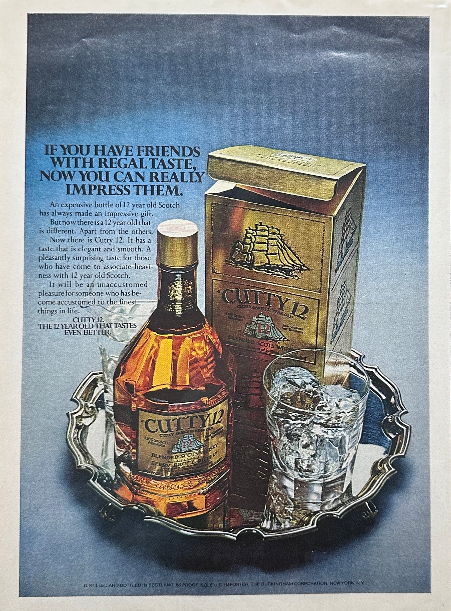 1976 Parker 75 & Cutty 12 Scotch Dual Magazine Ads N777