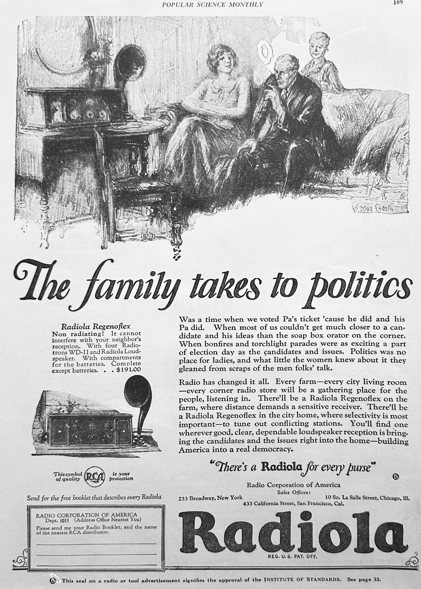 1924 RCA Radiola and “Dictogrand" Advertisements