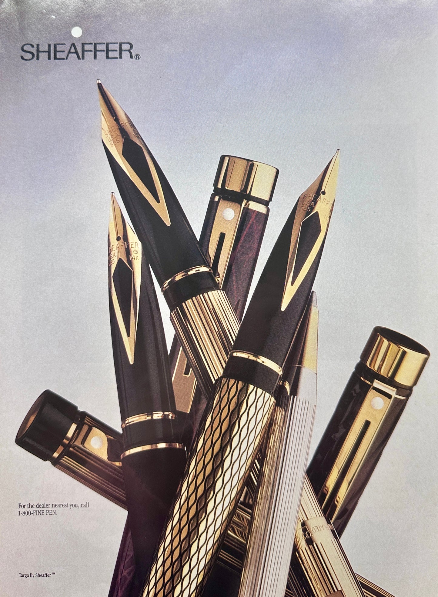 1993 Sheaffer Targa Writing Instrument Collection - Vintage Ad N852