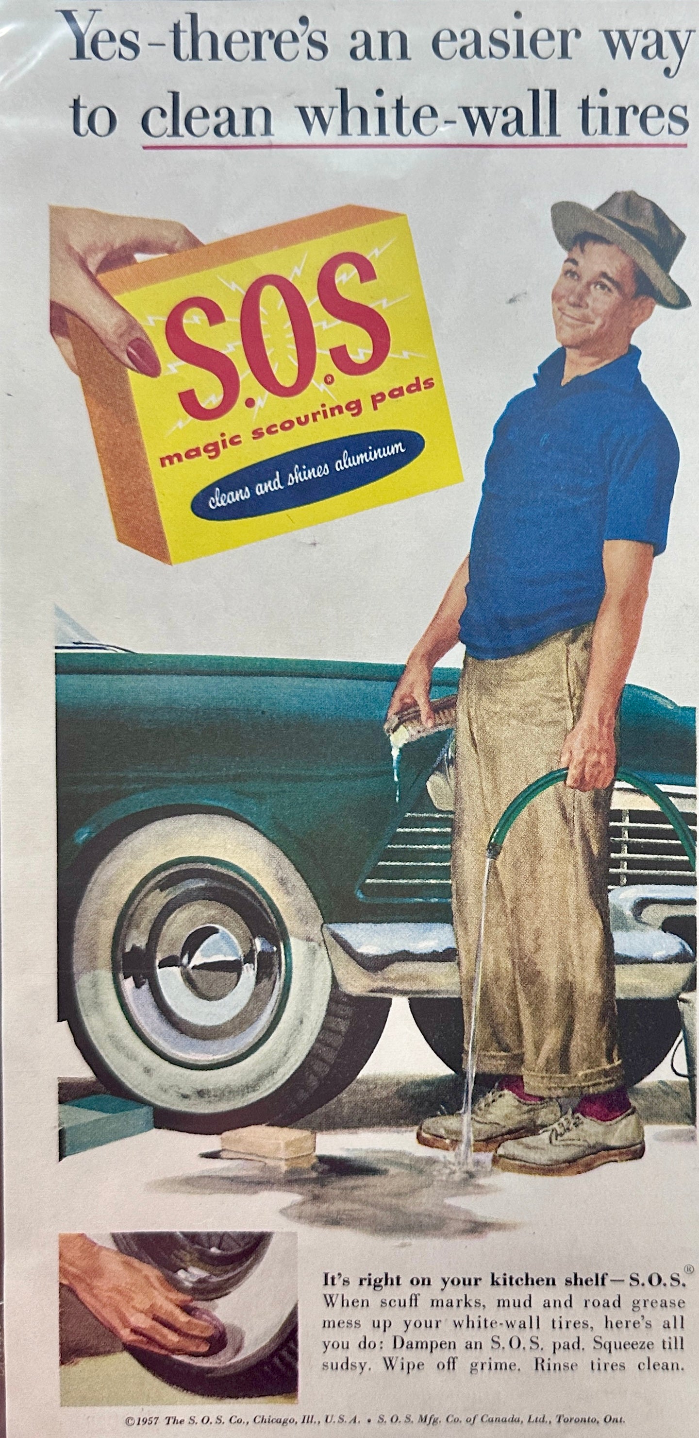 1957 SOS Magic Scouring Pads - Vintage Ad N869