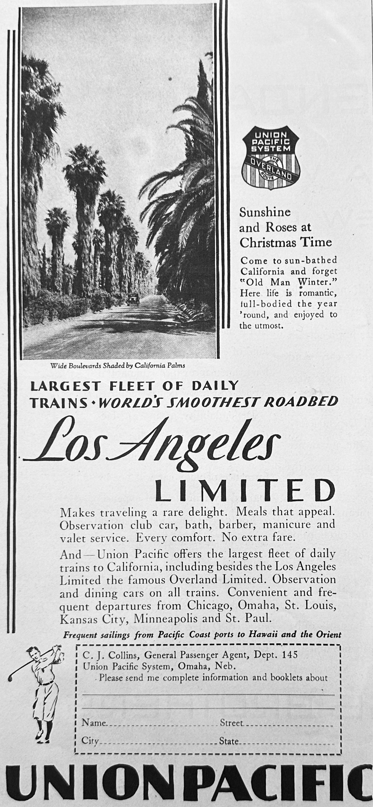 1930 Union Pacific Los Angeles Limited & Dodge Bros. Magazine Ad